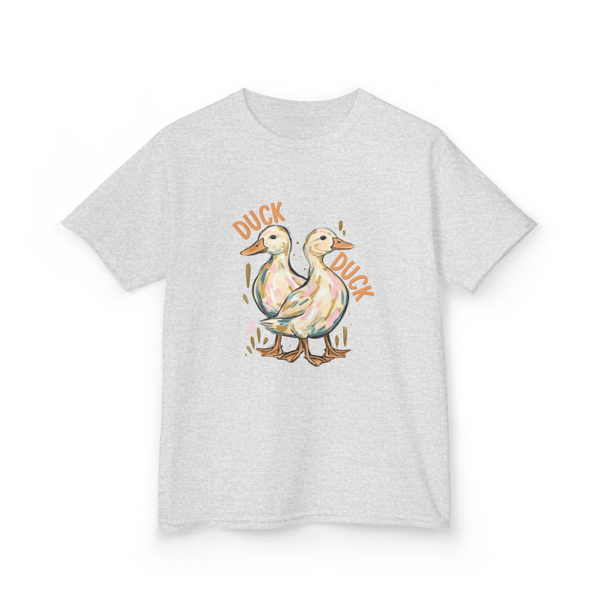 Kids Tee — Cute Duck & Goose Illustration ("Duck Duck" Front, "Goose" Back)