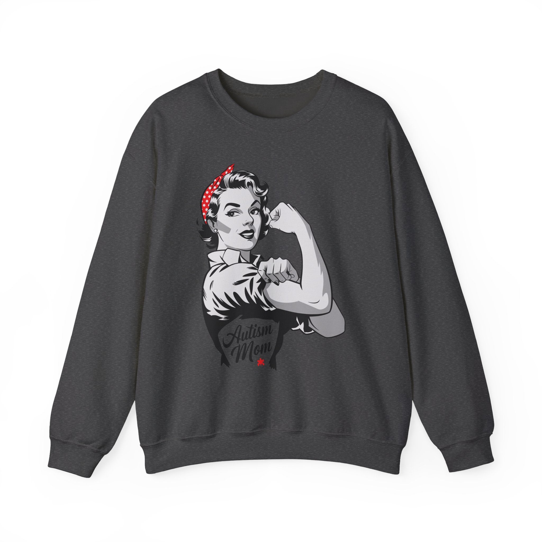 Autism Mom Crewneck Sweatshirt – Retro Rosie 'Autism Mom' Pride Pullover