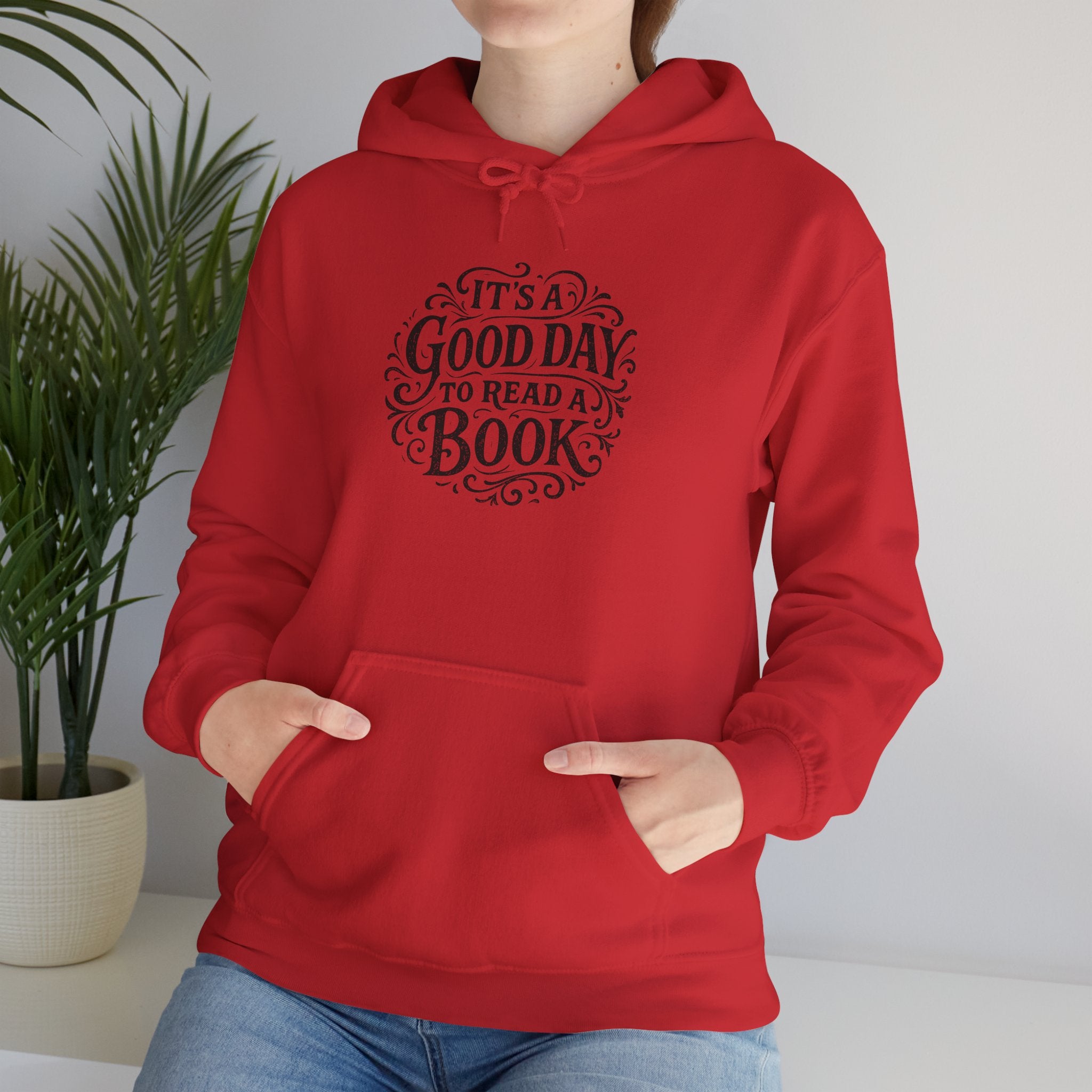 Book Lover Hoodie — "It's a Good Day to Read a Book" Graphic Pullover