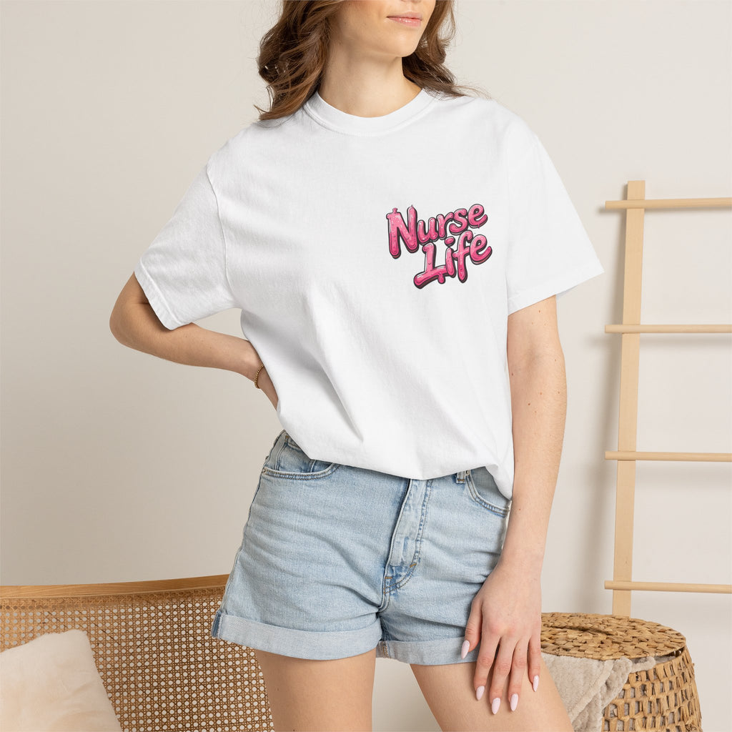 Nurse Life T-Shirt — Cute Female Nurse Watercolor Graphic Tee