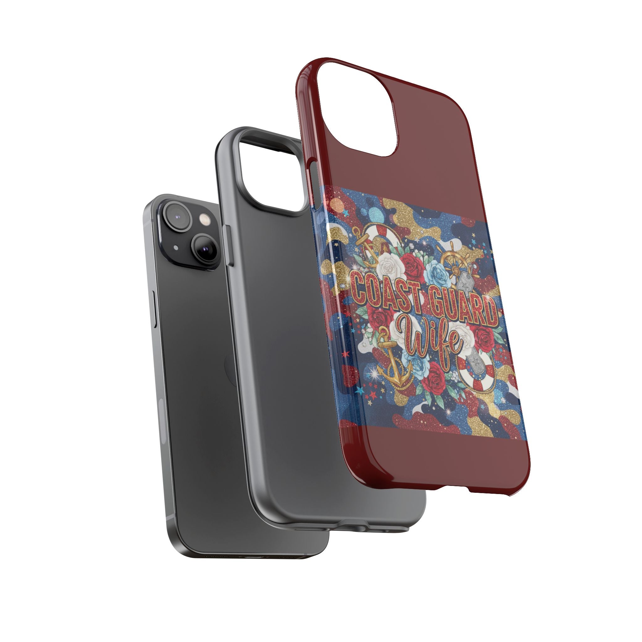 Coast Guard Wife Tough Phone Case — Patriotic Anchor & Lifebuoy Design