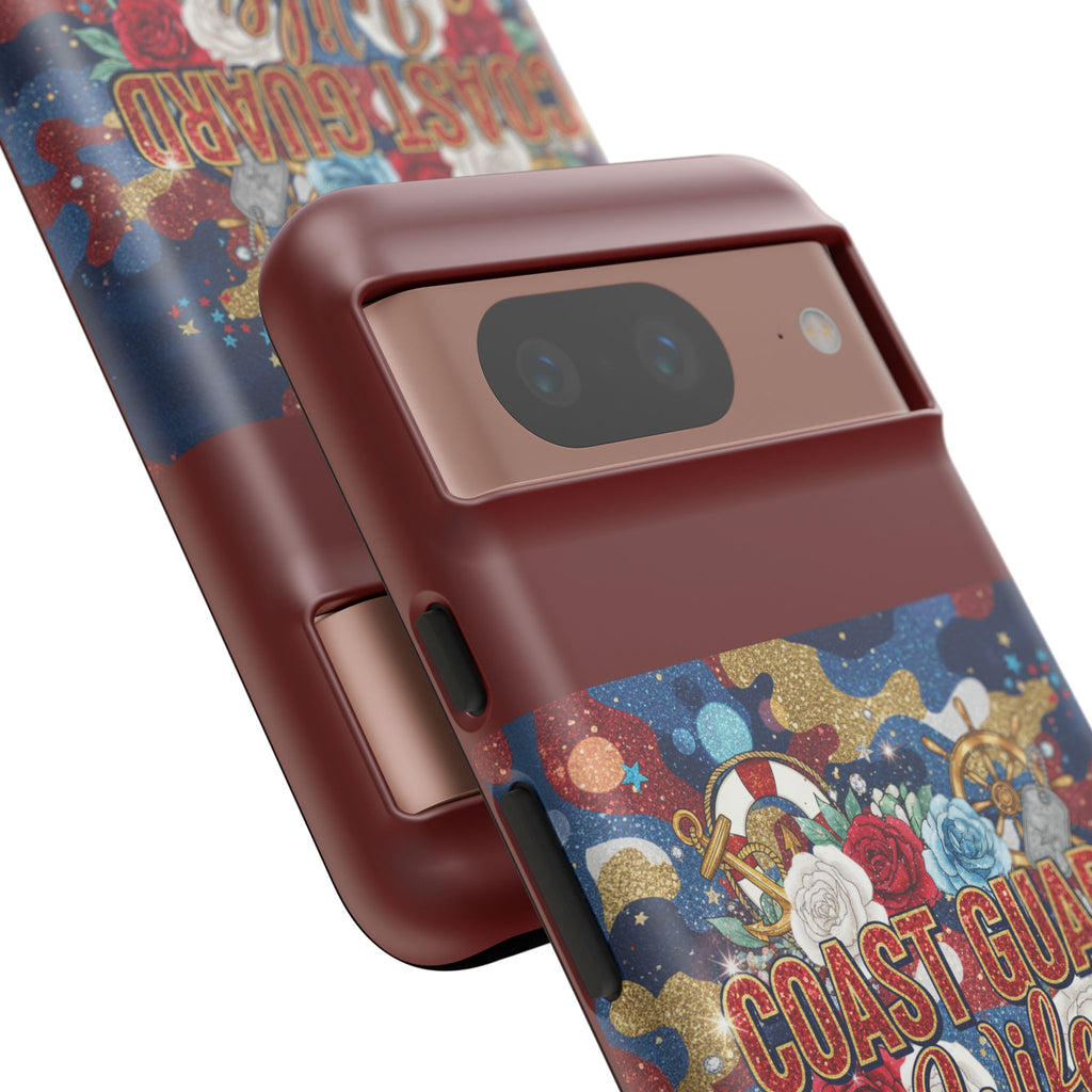 Coast Guard Wife Tough Phone Case — Patriotic Anchor & Lifebuoy Design