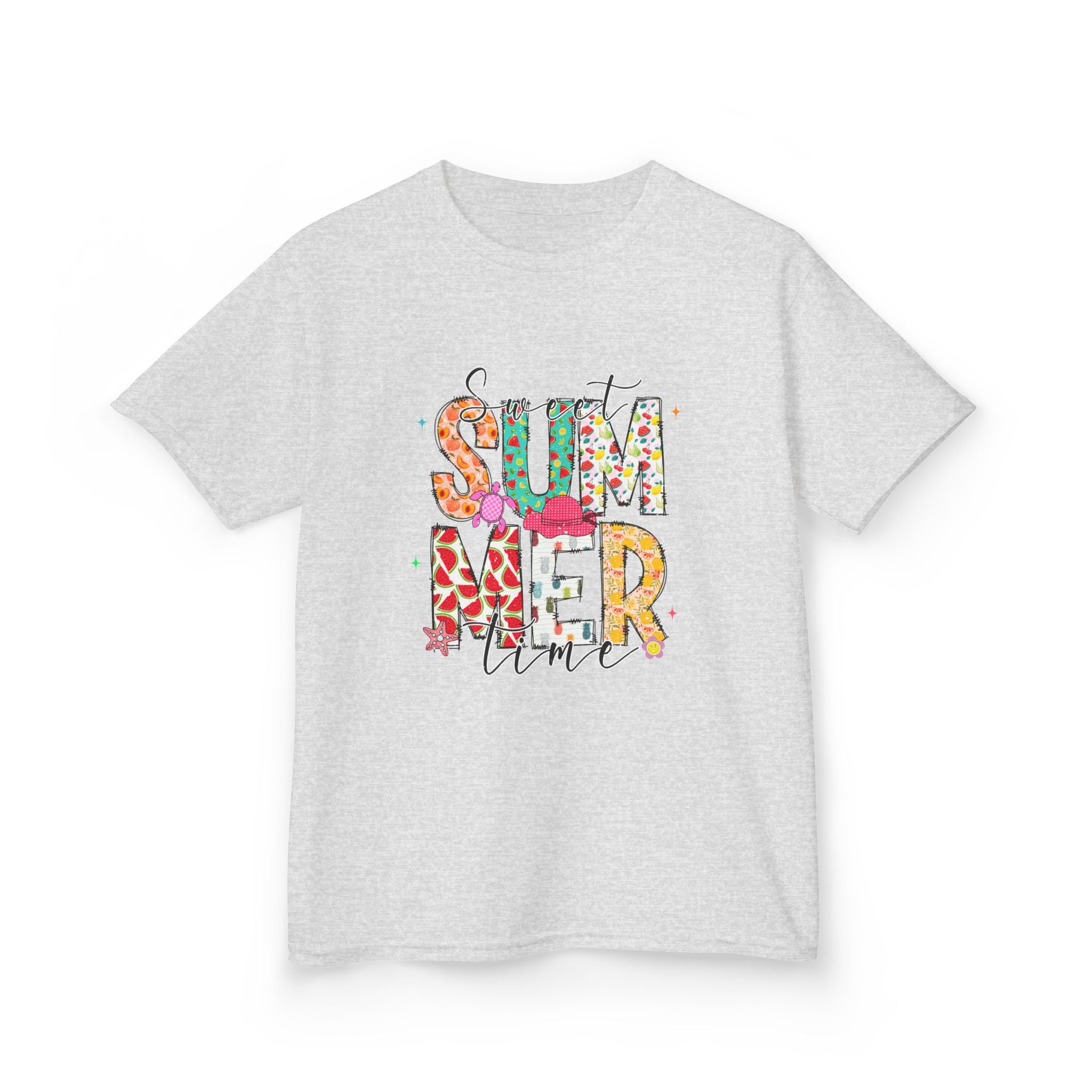 Kids Summer Vibes Tee — Colorful Floral "Summer Time" Graphic Shirt