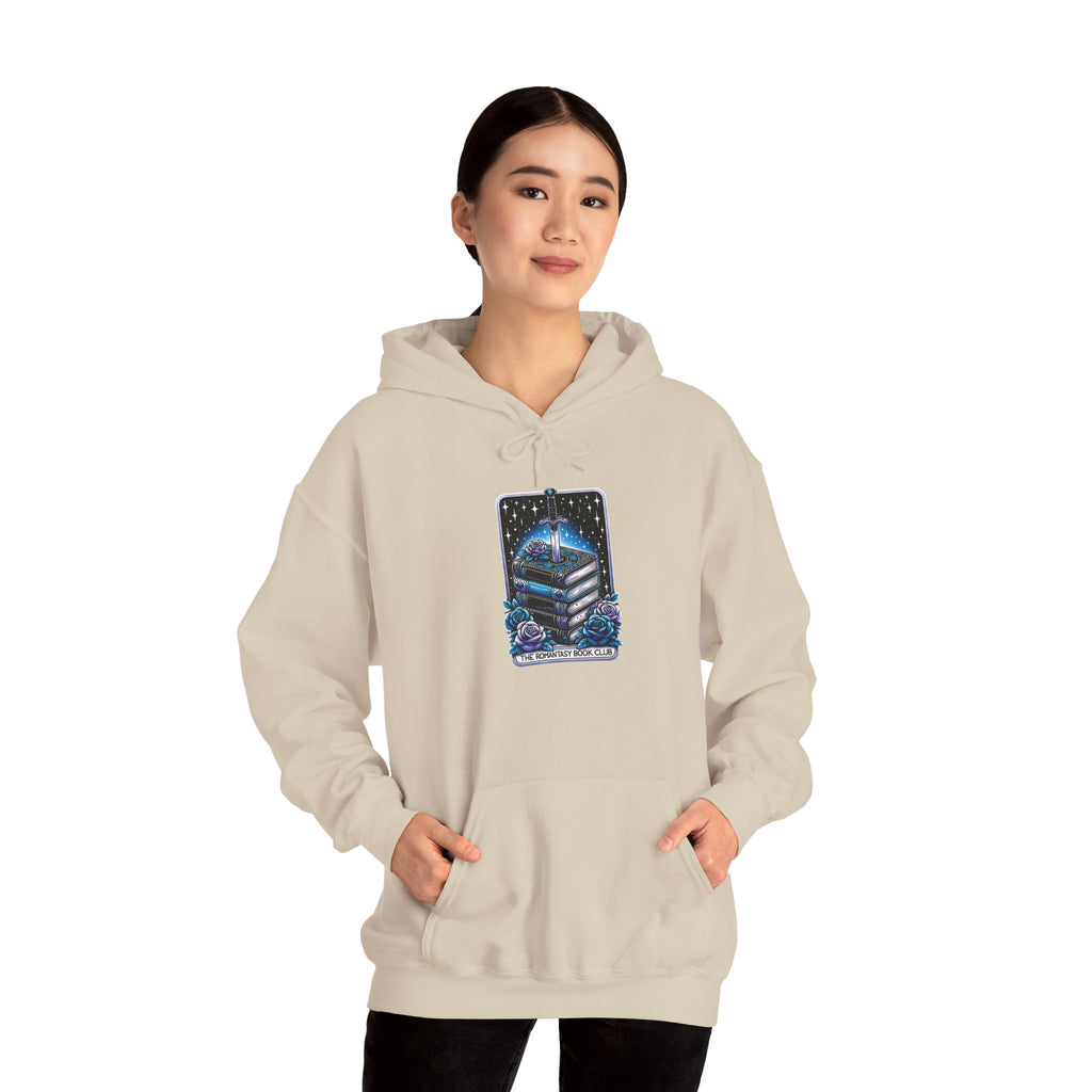 Celestial Books Hoodie — 'Read Between the Stars' Night Sky Book Lover Sweatshirt