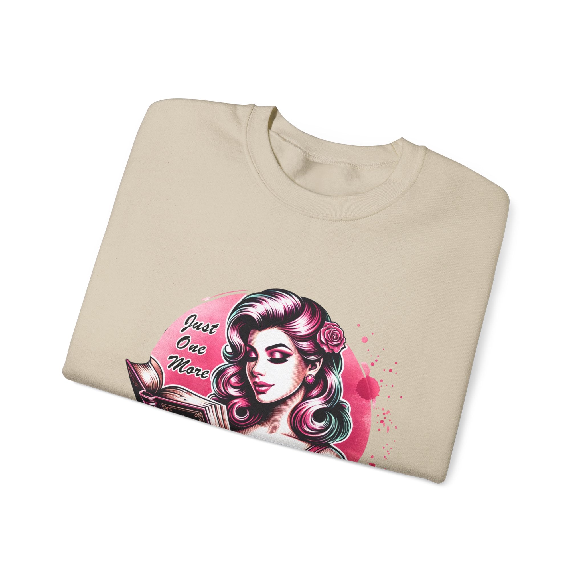 Chapter Reading Sweatshirt – Retro Pinup 'Just One More Chapter' Cozy Crewneck