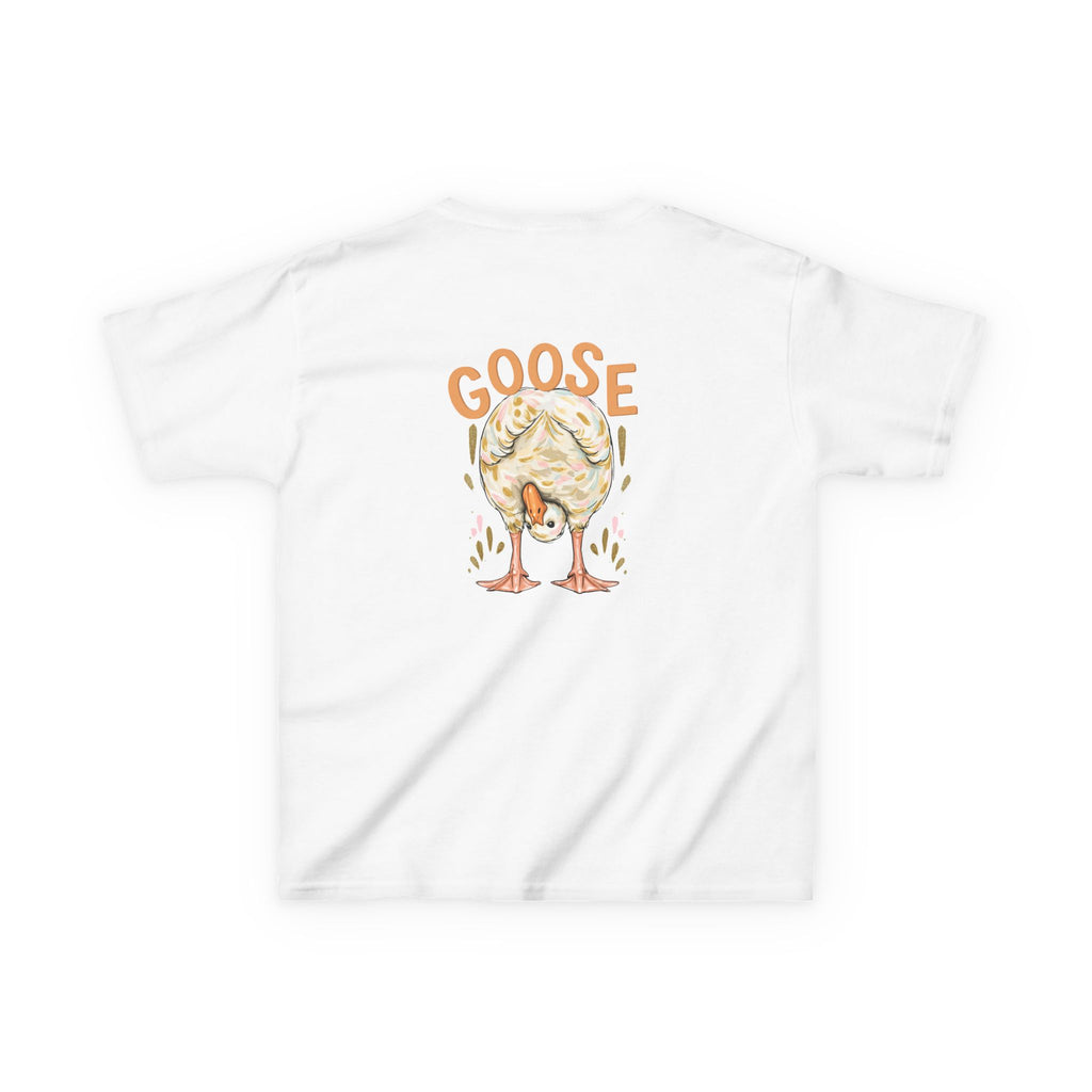 Kids Tee — Cute Duck & Goose Illustration ("Duck Duck" Front, "Goose" Back)