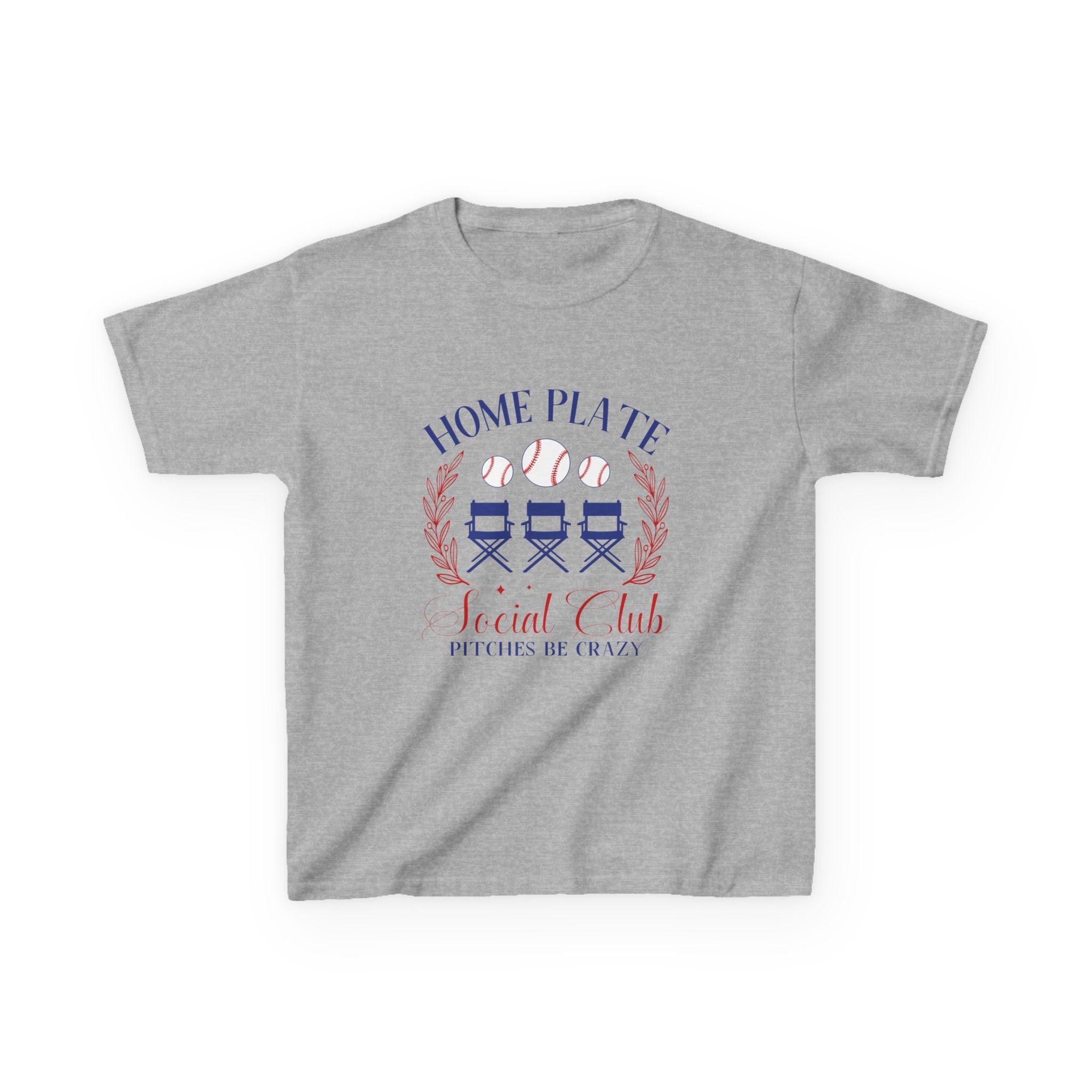 Kids Tee — "Home Plate Social Club" Baseball Shirt (Pitches Be Crazy)