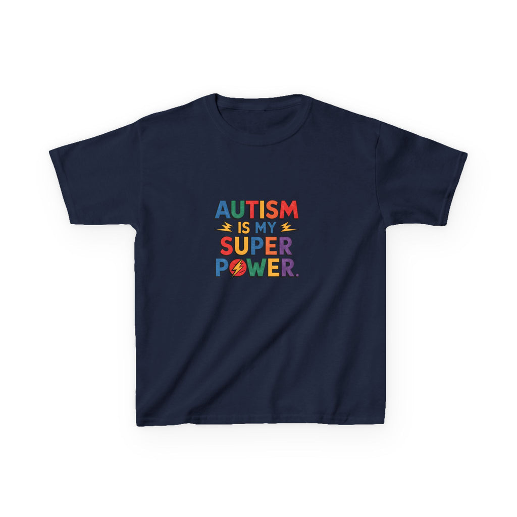 Kids T-Shirt — "Autism Is My Superpower" Colorful Pride Tee for Autism Awareness