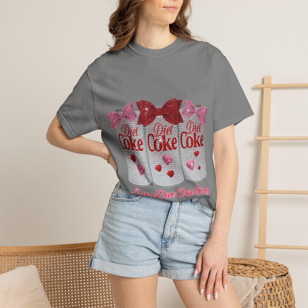 Diet Coke Glitter Can T-Shirt — "Just a Diet Coke Girl" Retro Sparkle Tee