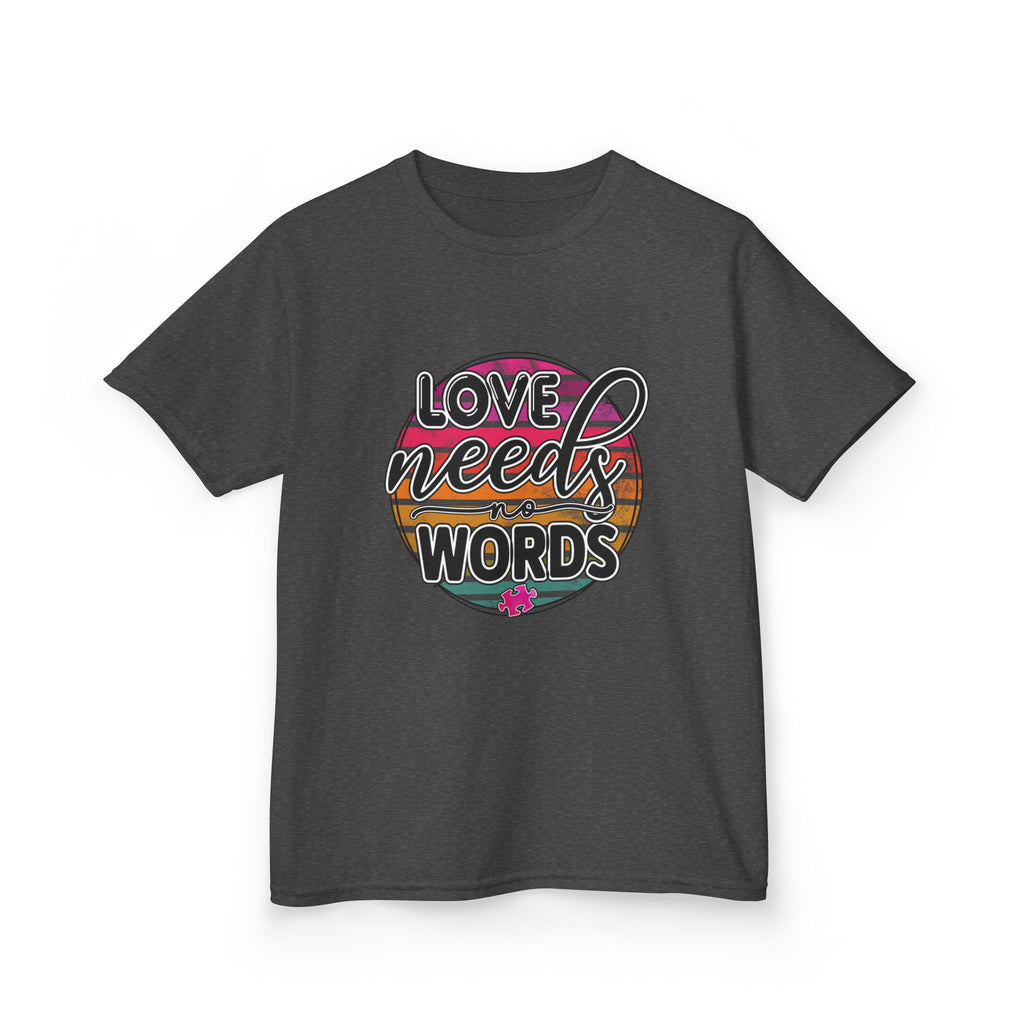 Kids Tee - "Love Needs Words" Colorful Circle Graphic