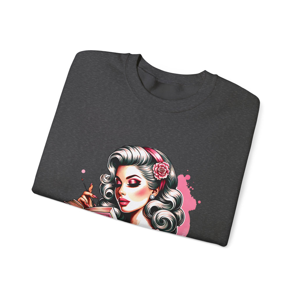 Reader Girl Sweatshirt — "Just One More Chapter" Cozy Graphic Crewneck