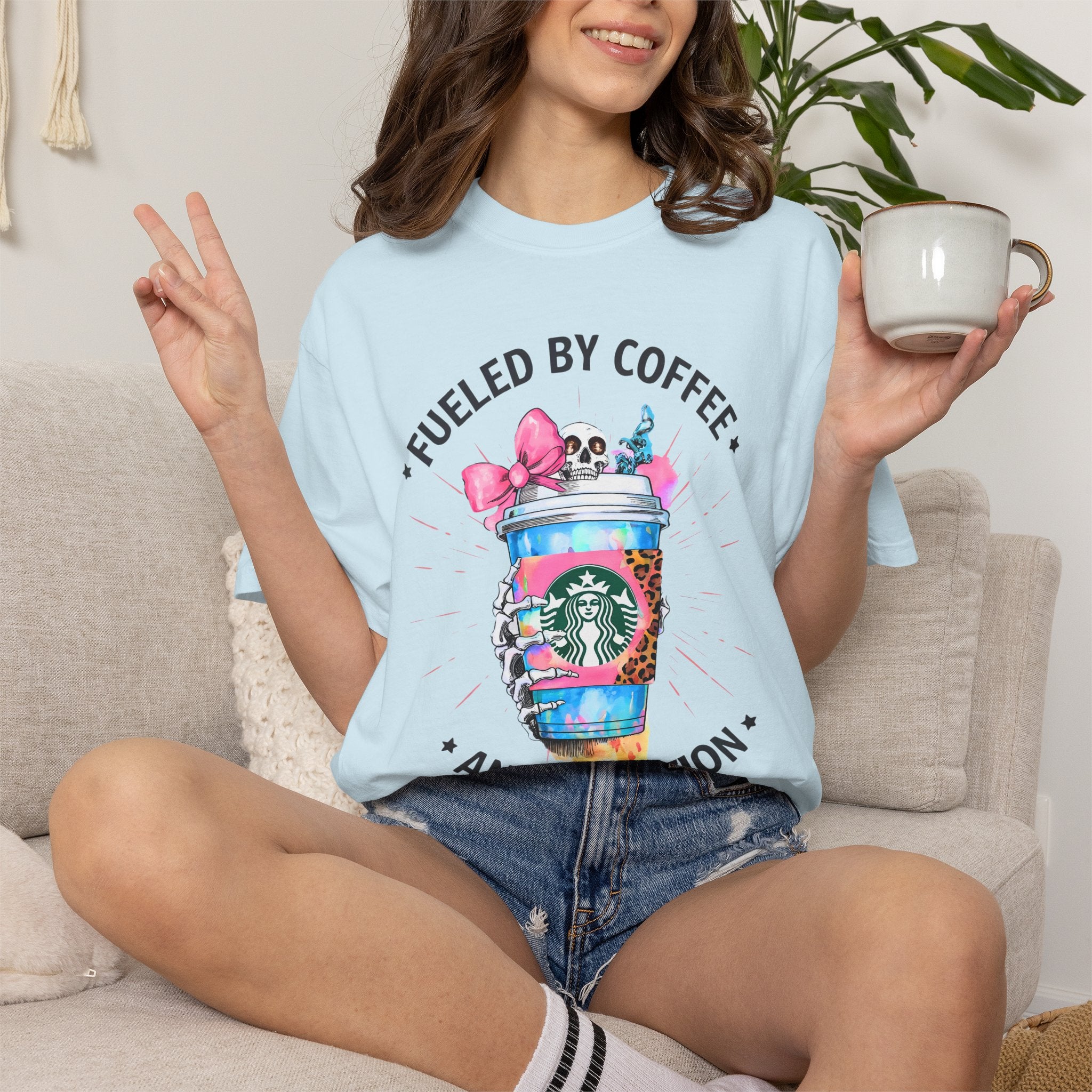 Fueled by Coffee and Ambition Graphic T-Shirt
