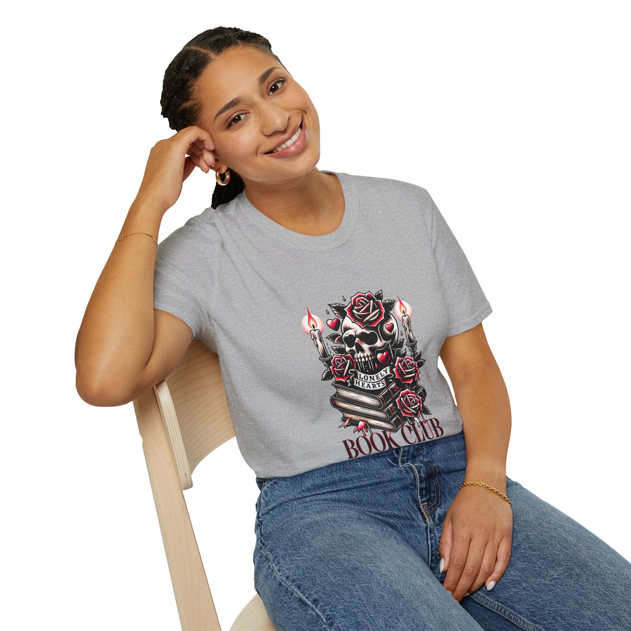 Gothic Skull & Roses "Book Club" T-Shirt