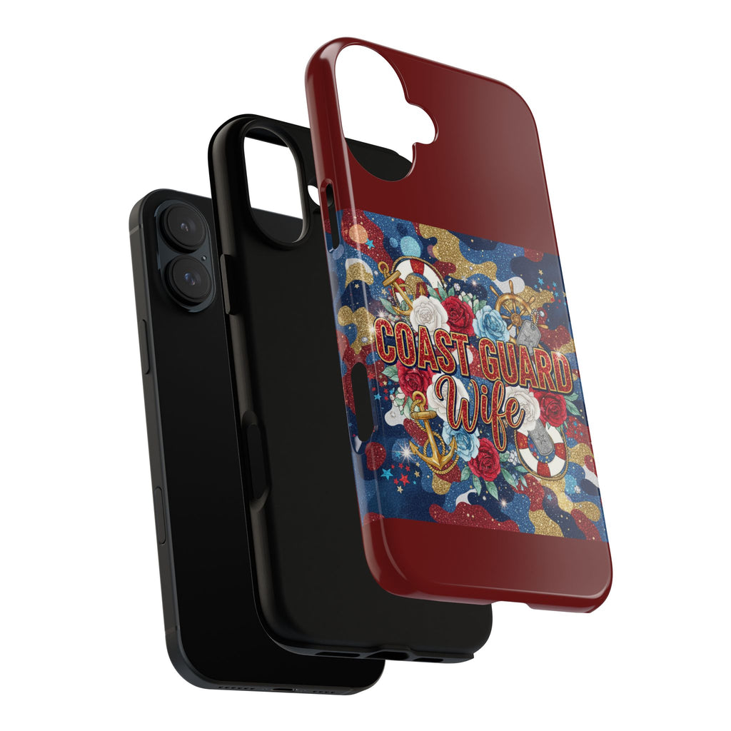 Coast Guard Wife Tough Phone Case — Patriotic Anchor & Lifebuoy Design