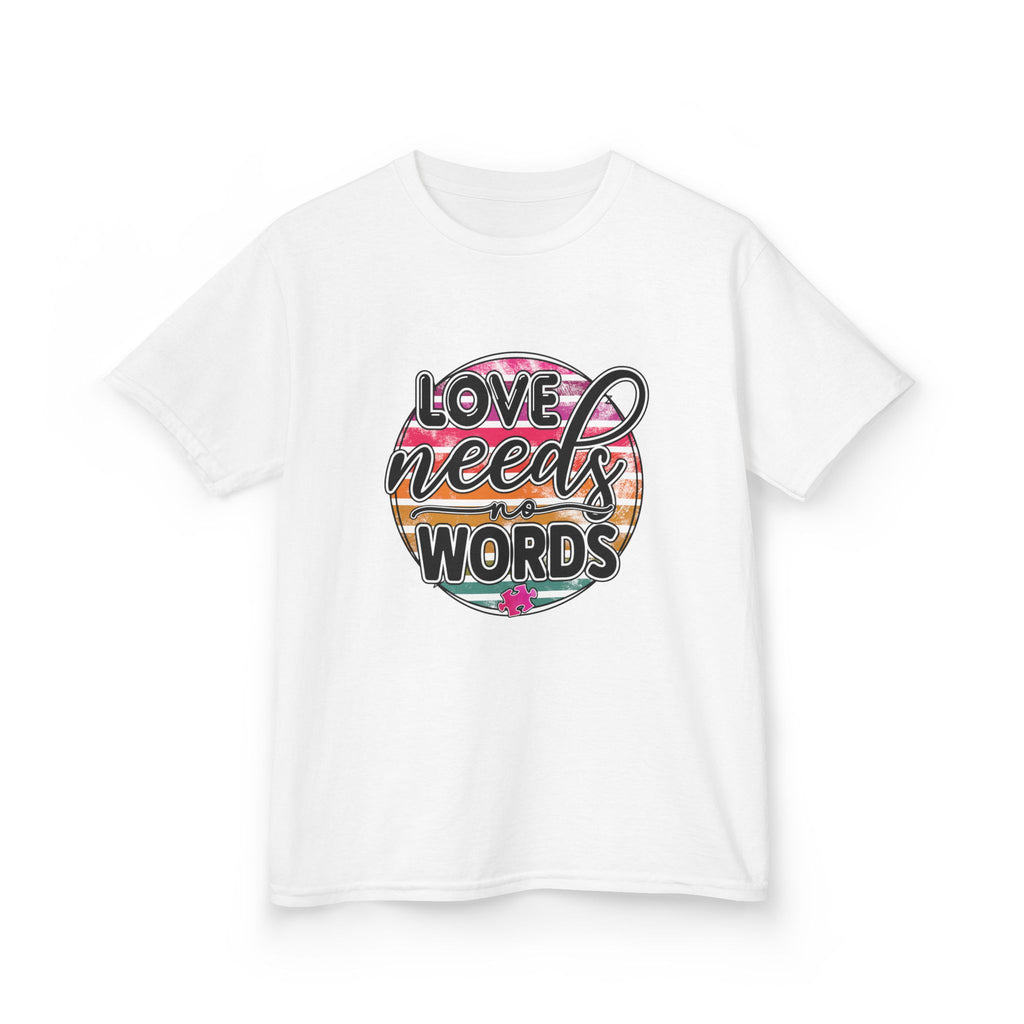 Kids Tee - "Love Needs Words" Colorful Circle Graphic