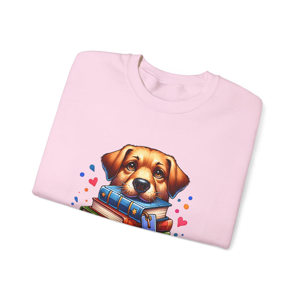 Dog Ate My Homework Sweatshirt — Cute Puppy & Books Back-to-School Crewneck