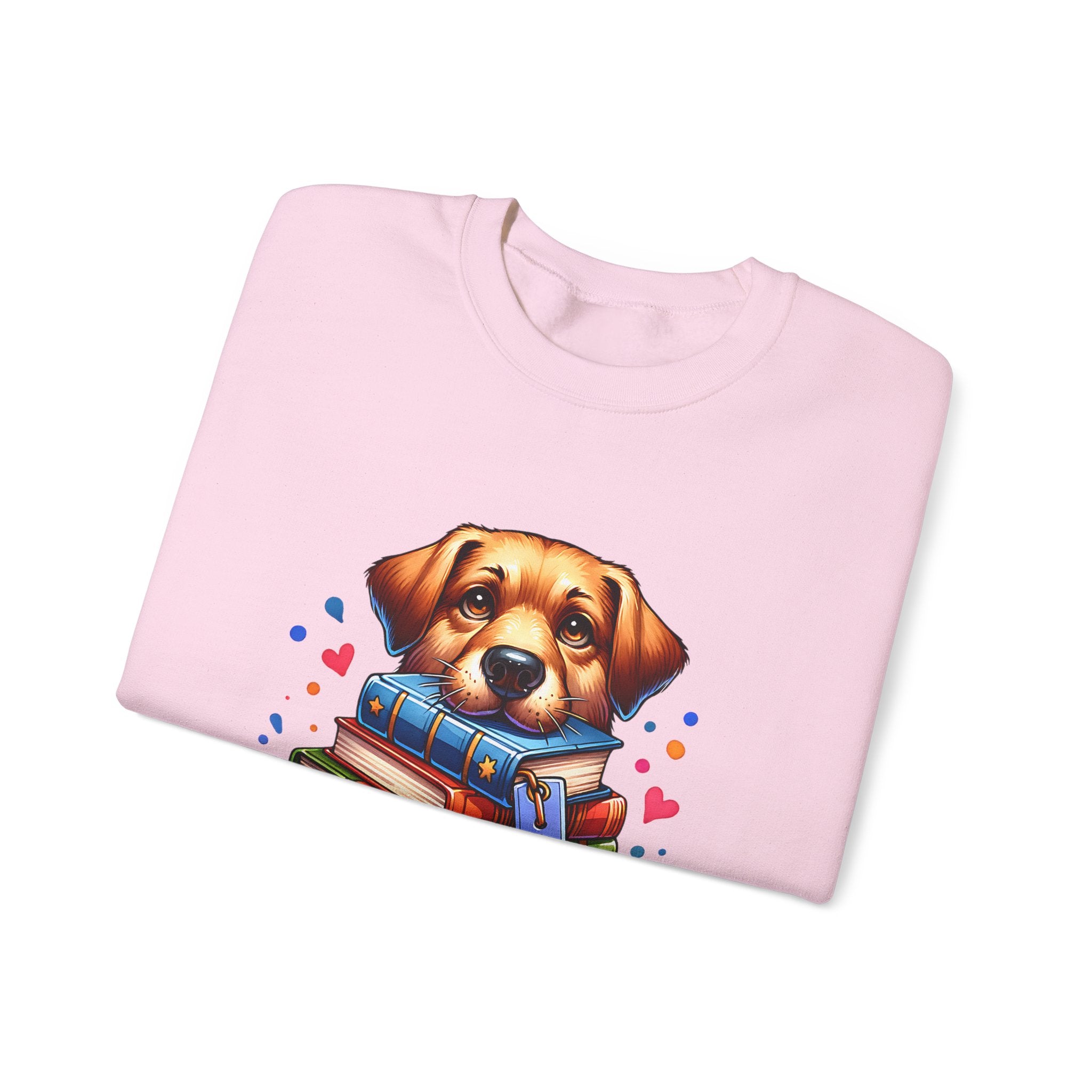 Dog Ate My Homework Sweatshirt — Cute Puppy & Books Back-to-School Crewneck