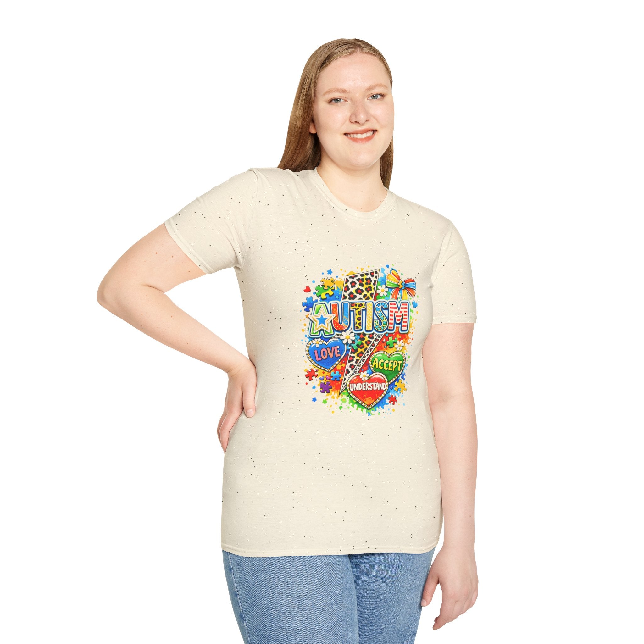 Autism Awareness T-Shirt – Love • Accept • Understand Colorful Puzzle Heart Design