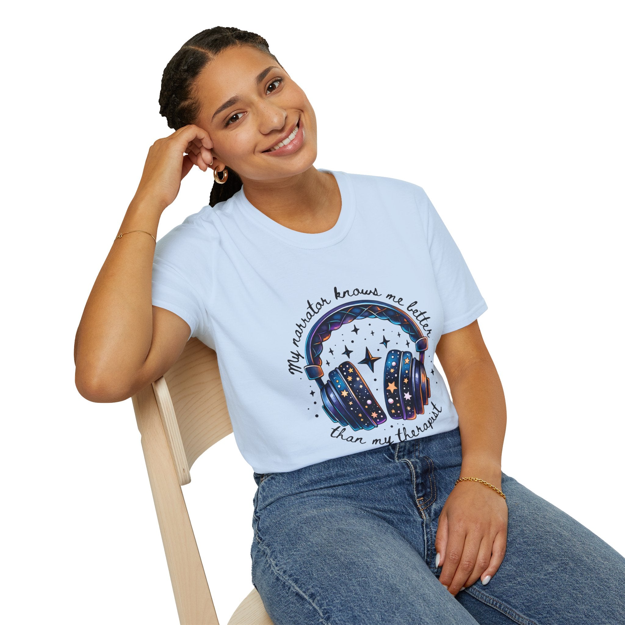 Galaxy Headphones T-Shirt — "My Headphones Brings Me Better Than My Therapist" Music Tee
