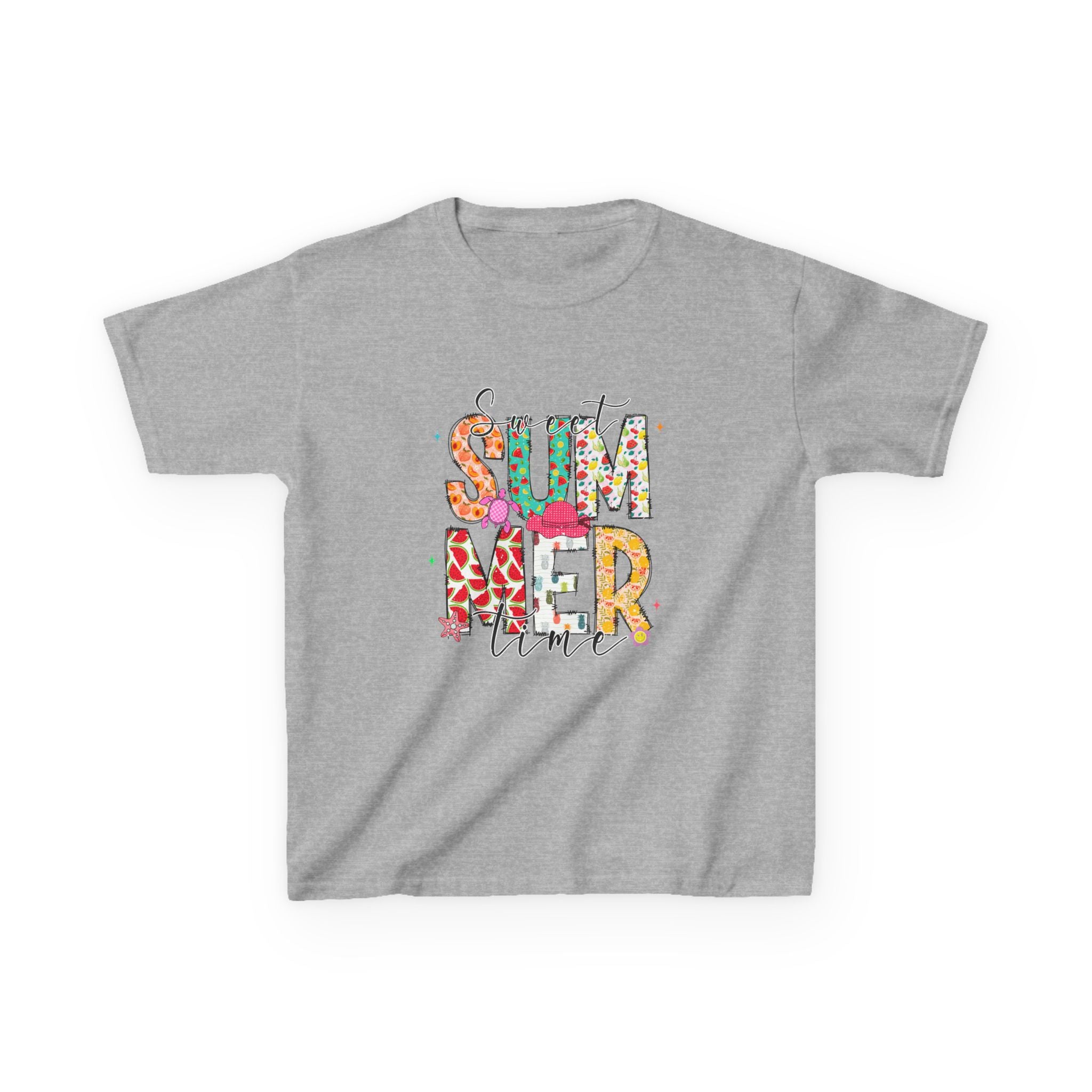 Kids Summer Vibes Tee — Colorful Floral "Summer Time" Graphic Shirt