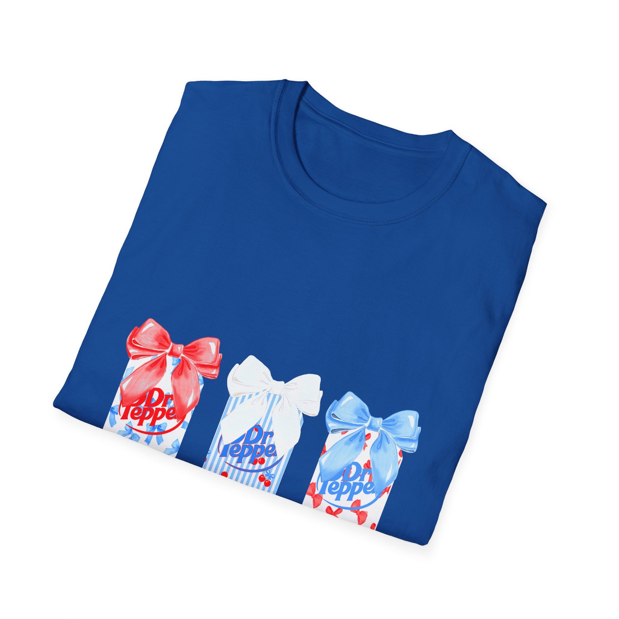 Patriotic Candy Jar T-Shirt — Red White Blue Ribbon 4th of July Tee
