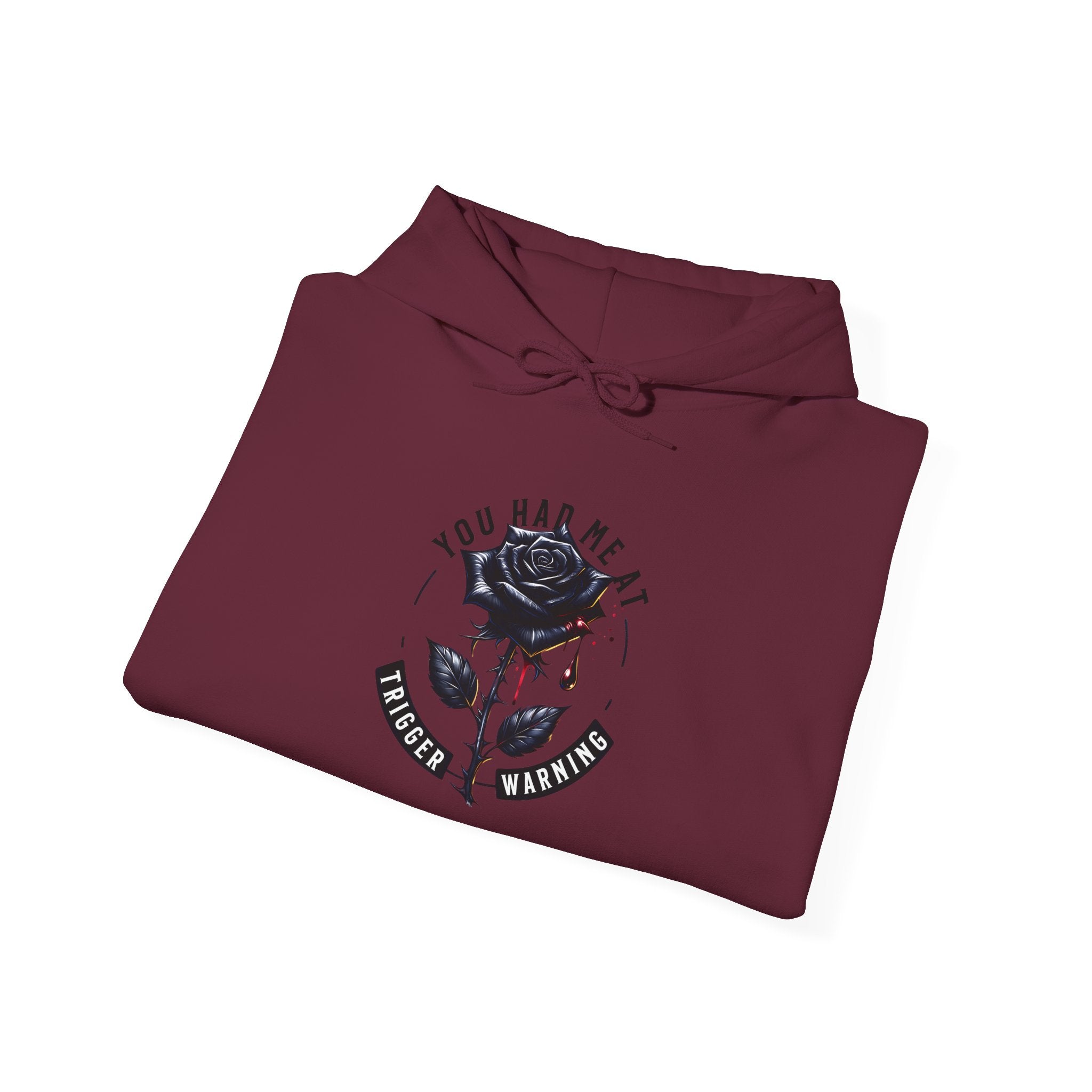 Rose Skull Hoodie - 'You Had Me at Bloody Hello' Gothic Floral Graphic Hoodie