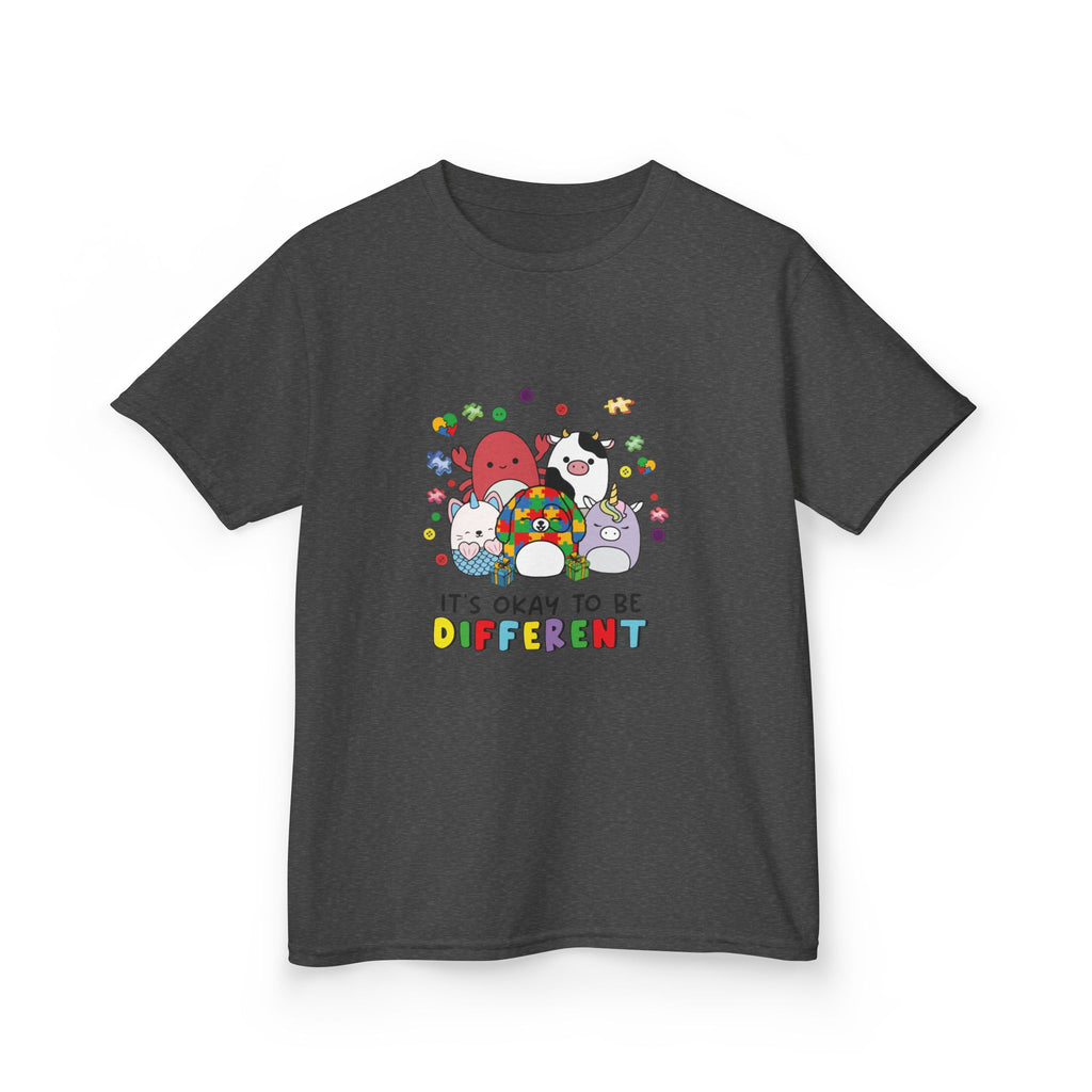 Kids Tee — "It's Okay to Be Different" Colorful Diversity Cartoon Shirt