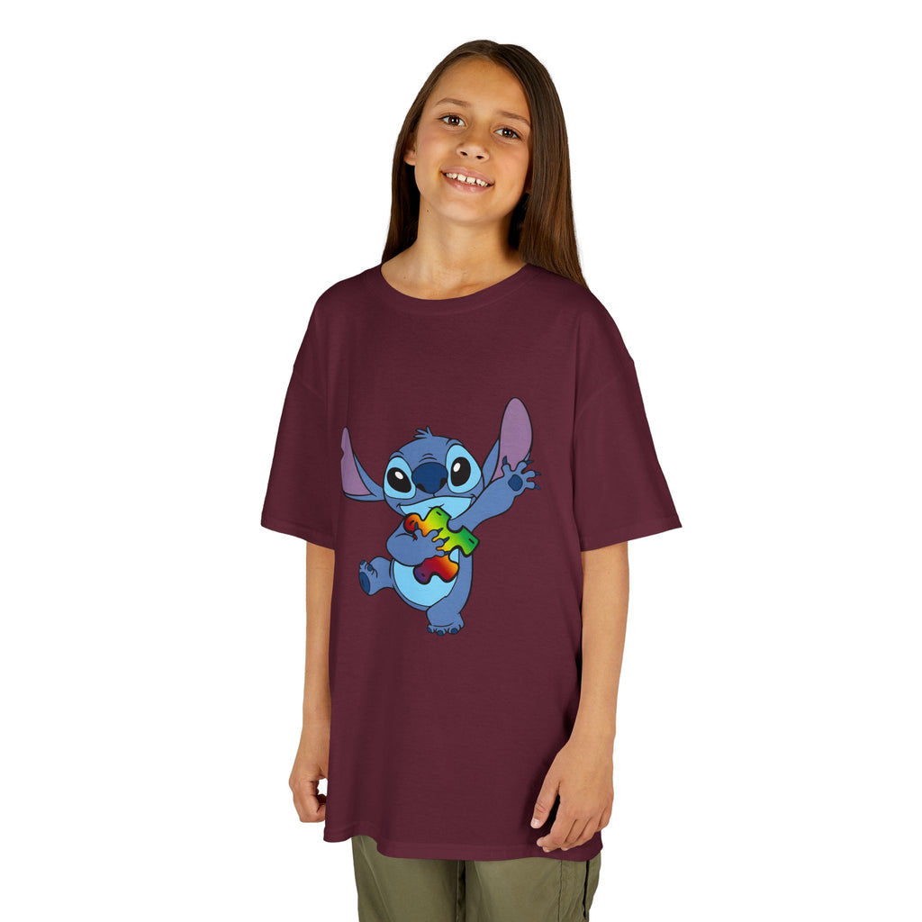 Kids Tee — Cute Stitch Holding Heart Graphic