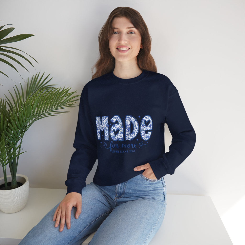 Sweatshirt — "Made for More" Floral Inspirational Crewneck