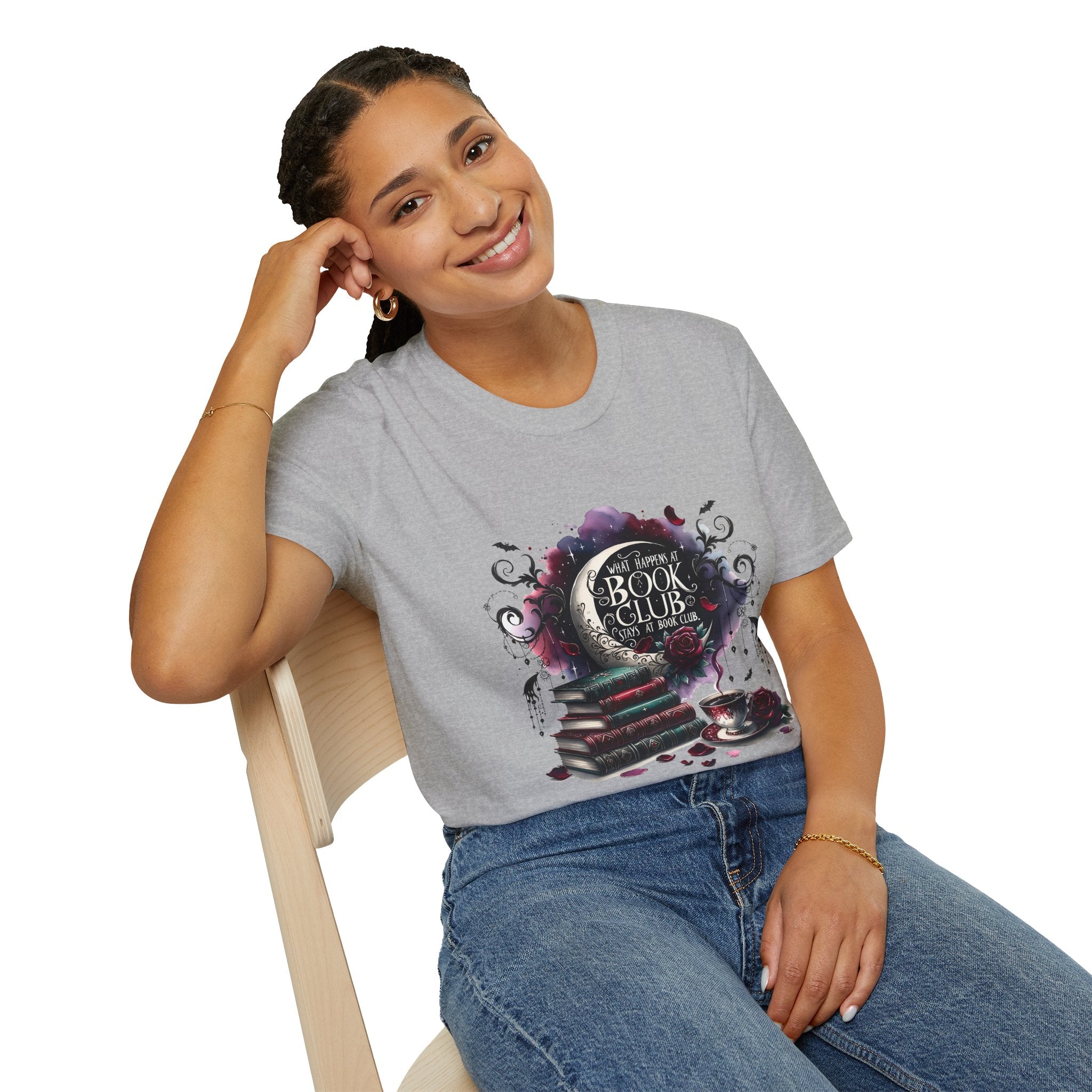 Book Club T-Shirt — Cozy Stack of Books & Tea Graphic