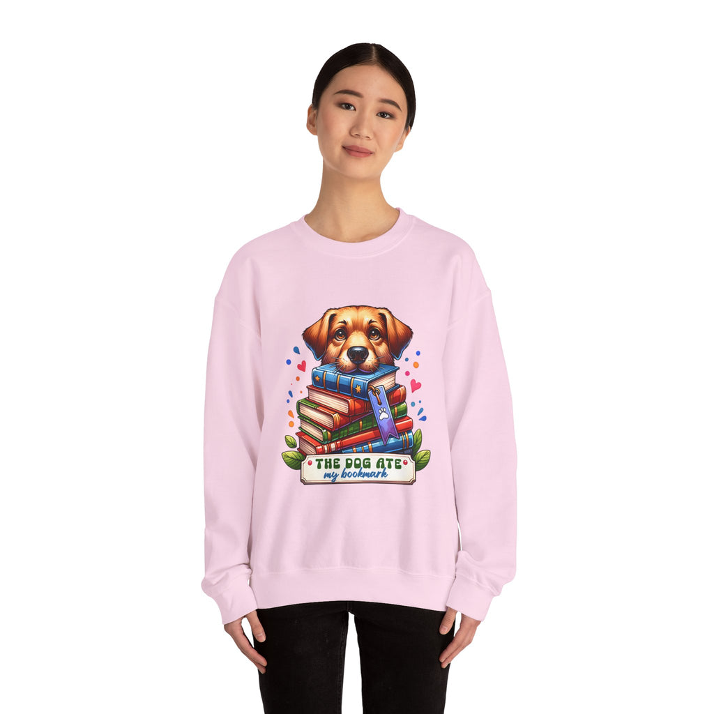 Dog Ate My Homework Sweatshirt — Cute Puppy & Books Back-to-School Crewneck