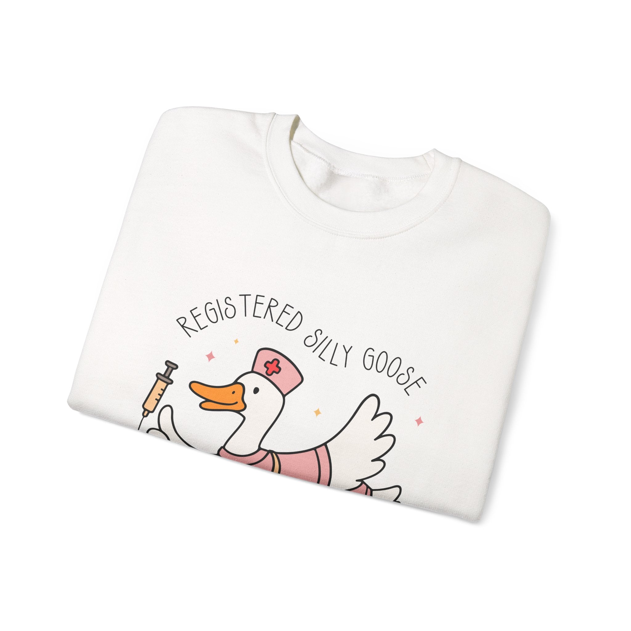 Registered Silly Goose Sweatshirt — Cute Nurse Goose Graphic Crewneck