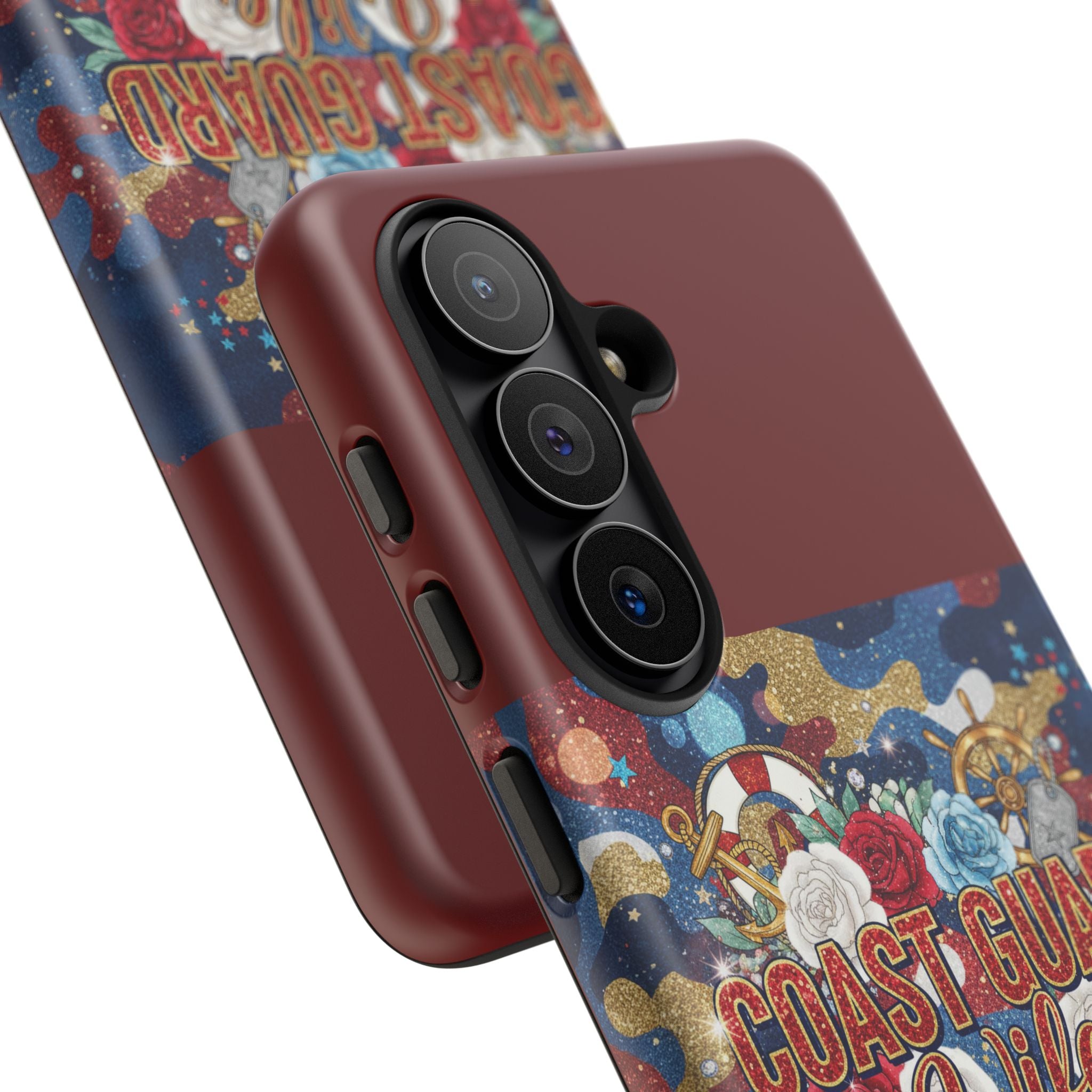 Coast Guard Wife Tough Phone Case — Patriotic Anchor & Lifebuoy Design