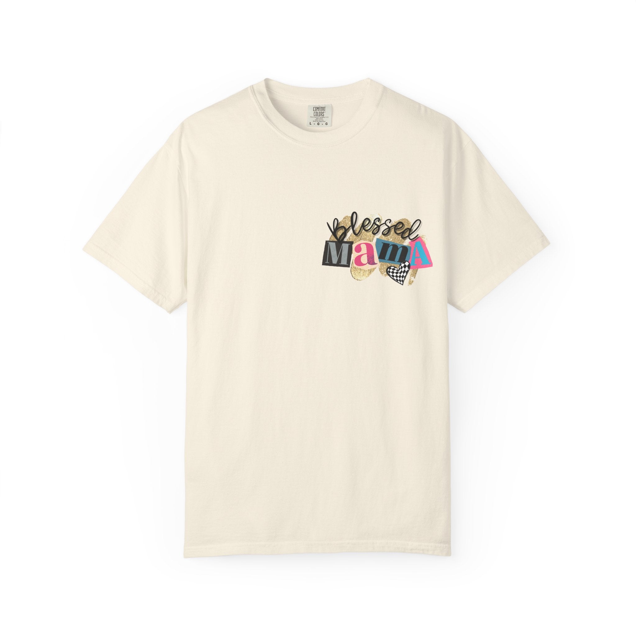 Mama Graphic T-Shirt — "Blessed Mama" Colorful Pop Art Floral Heart Tee
