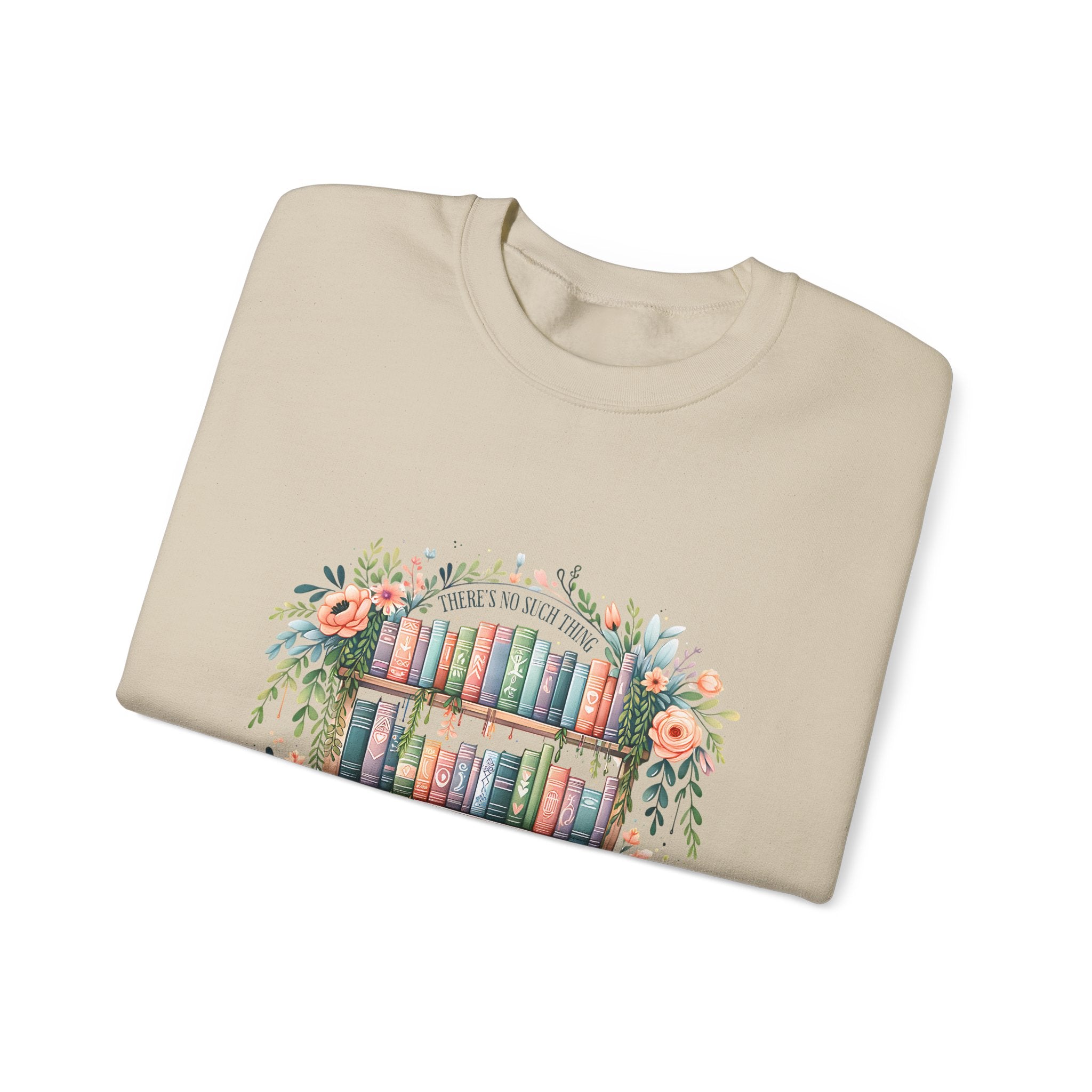 Booklover Crewneck Sweatshirt – Floral 'Too Many Books' Graphic