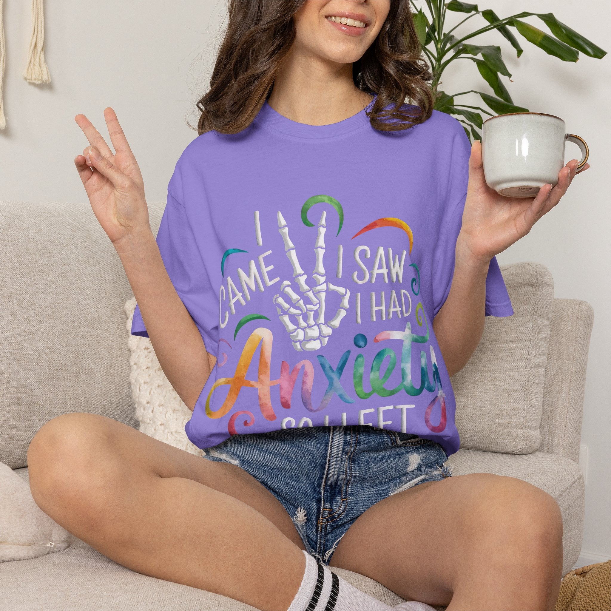 Anxiety Graphic T-Shirt — “I Came, I Saw, I Had Anxiety So I Left” Casual Tee