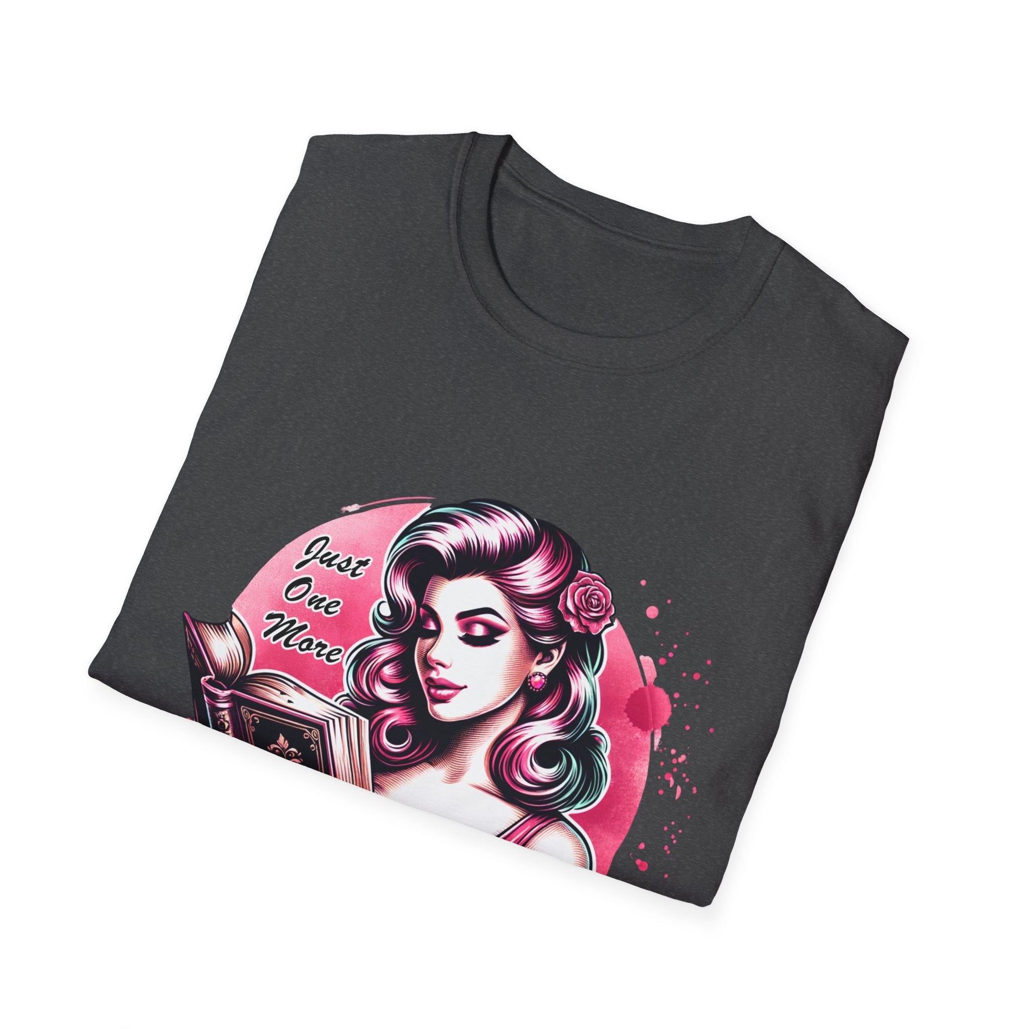 Chapter Reading Tee — Retro Pinup Woman 'Just One More Chapter' Book Lover T-Shirt