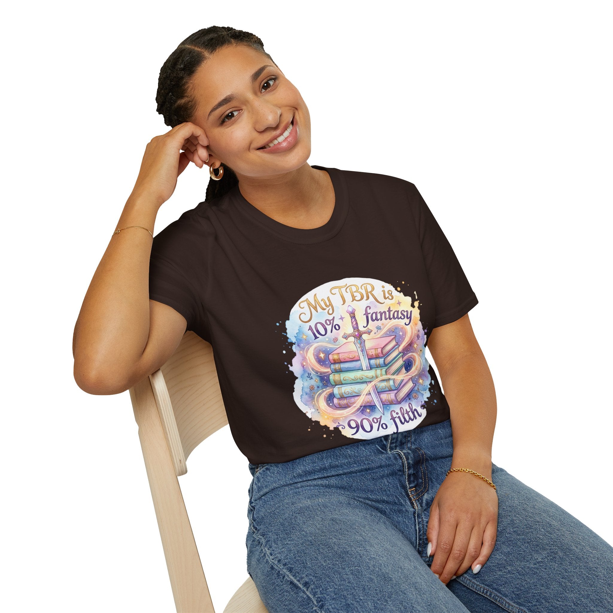 Reading T-Shirt — “My TBR is 10% Fantasy 90% Filth” Booklover Graphic Tee