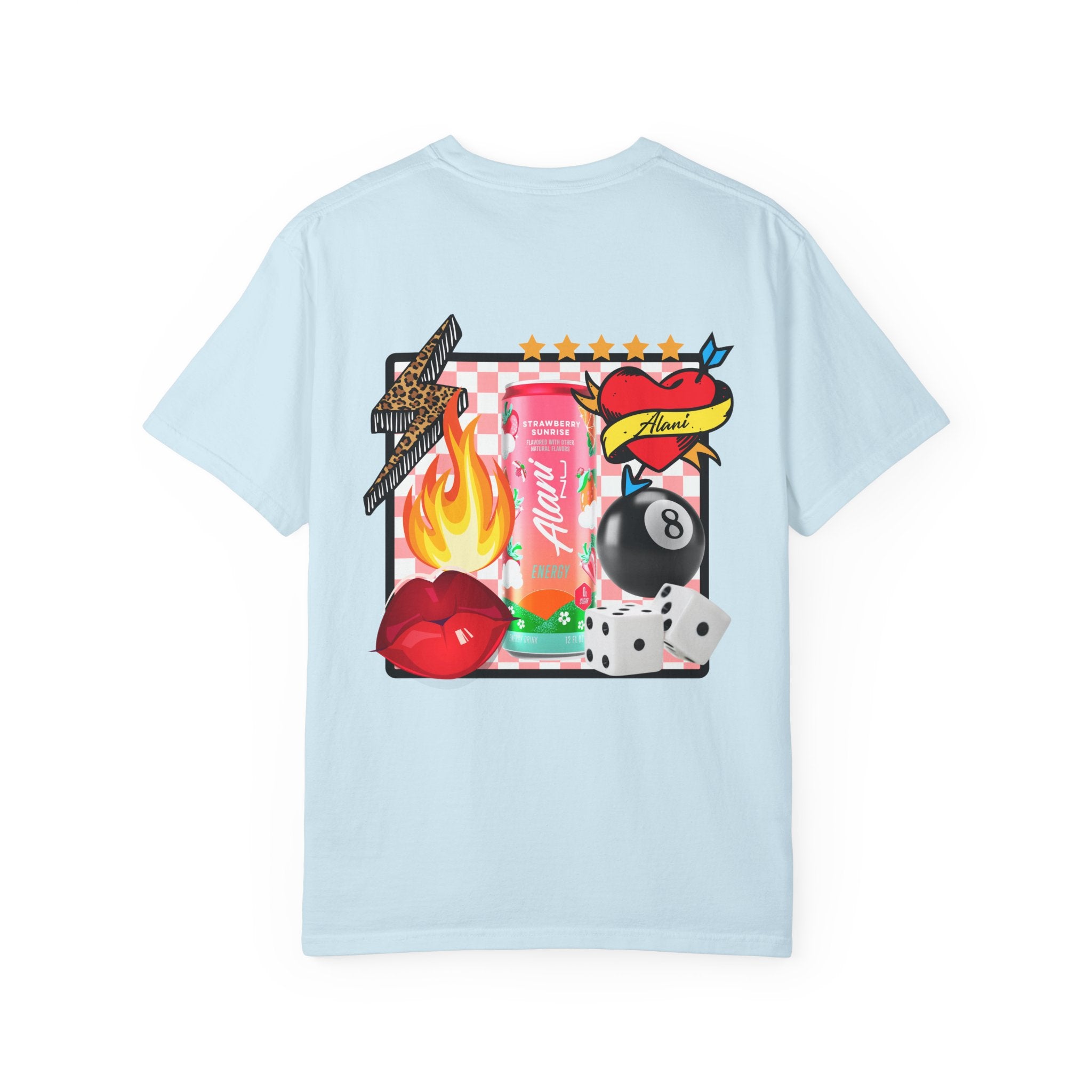 Graphic T-Shirt — Retro Tattoo Collage with 'Aloha Nui' Can