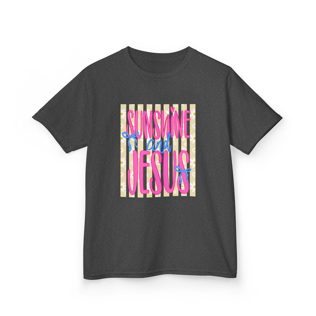 Kids T‑Shirt — "Sunshine and Jesus" Bright Faith Graphic Tee