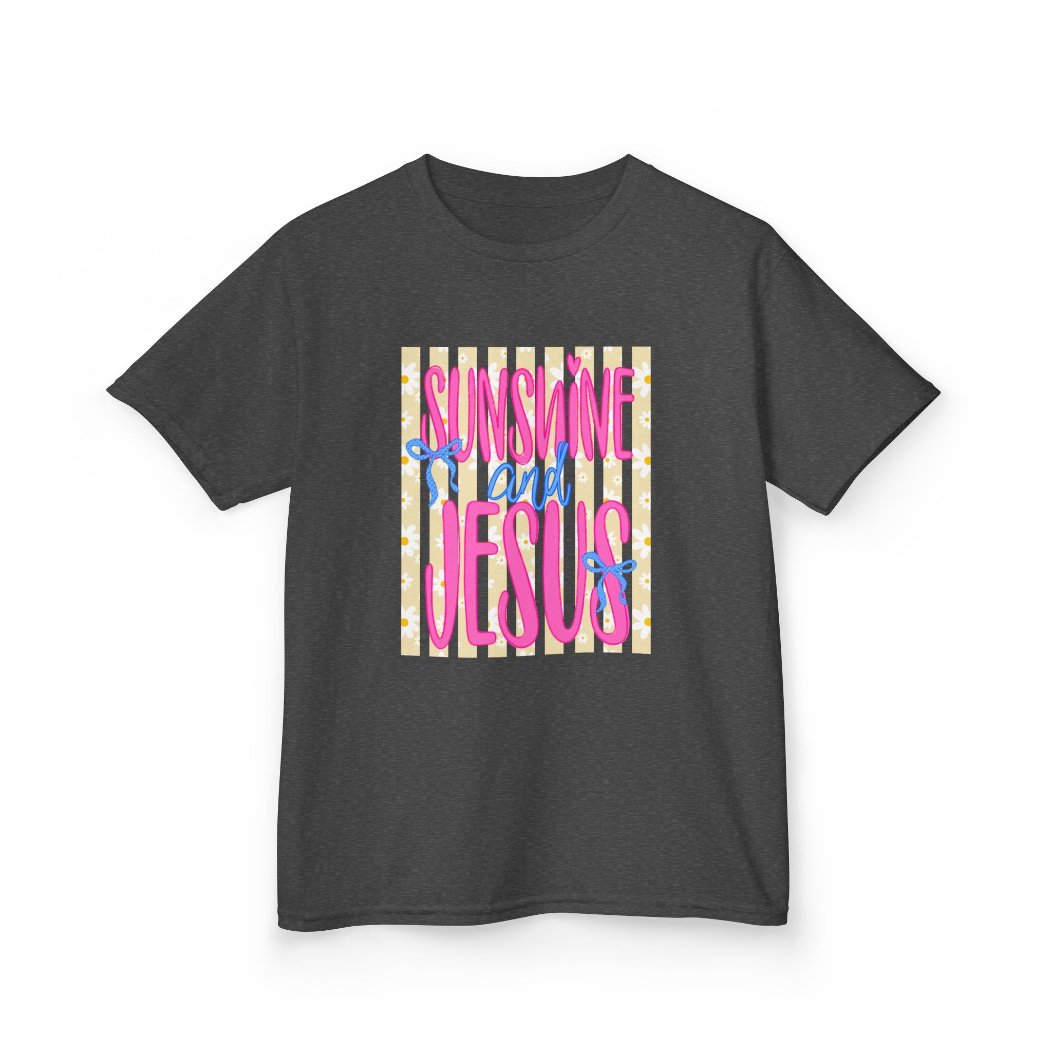 Kids T‑Shirt — "Sunshine and Jesus" Bright Faith Graphic Tee