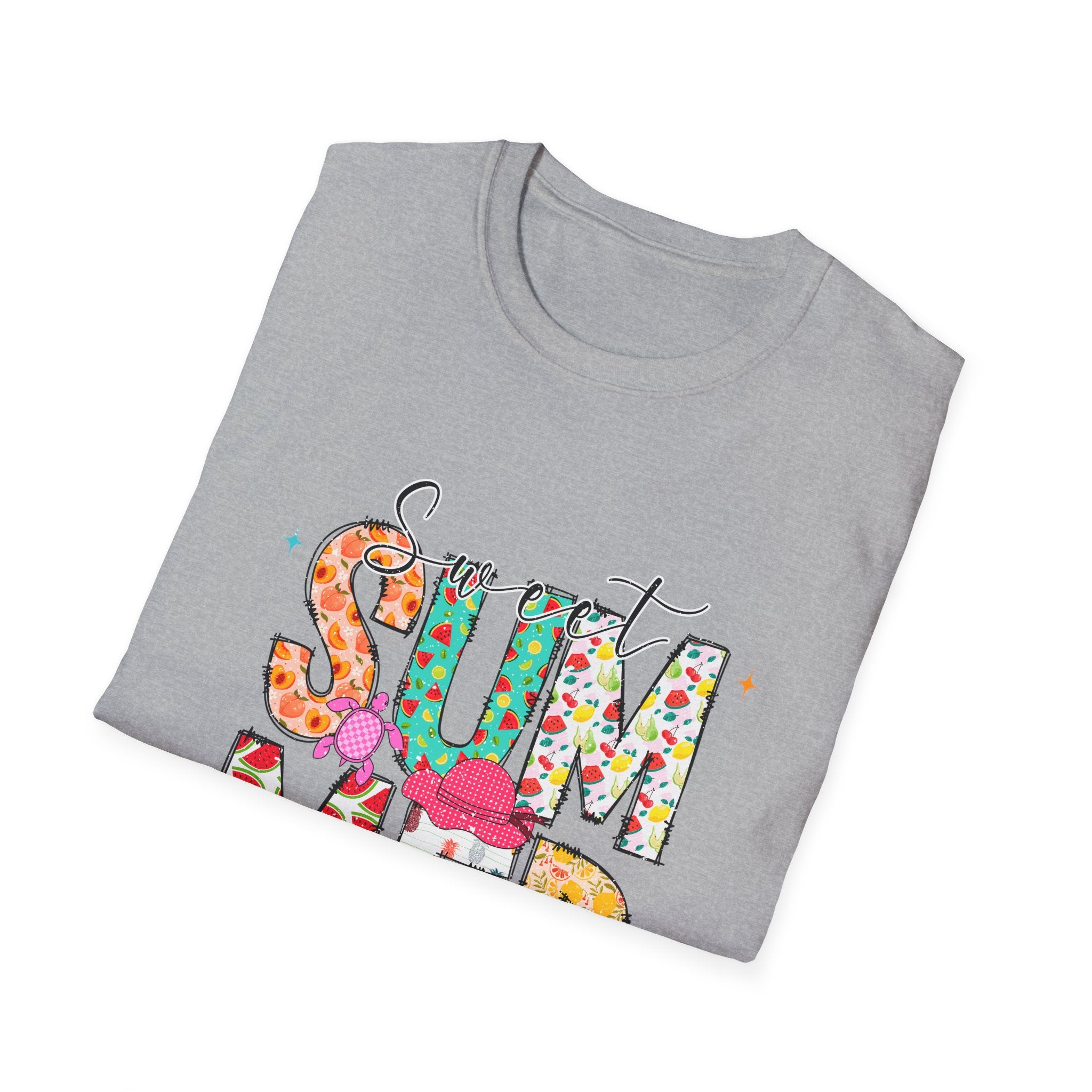 Summer Time Graphic T-Shirt — Colorful Tropical Beach Design