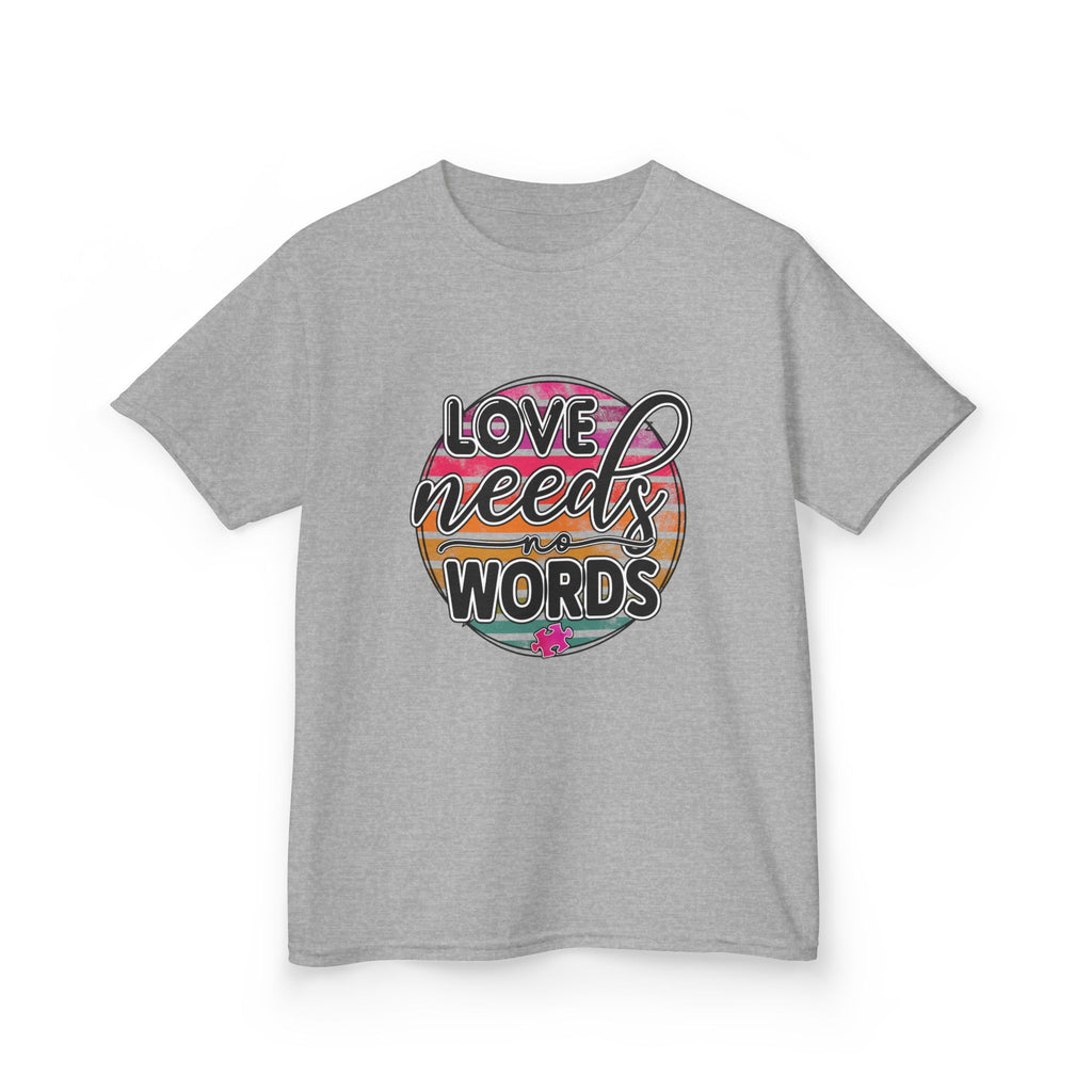Kids Tee - "Love Needs Words" Colorful Circle Graphic