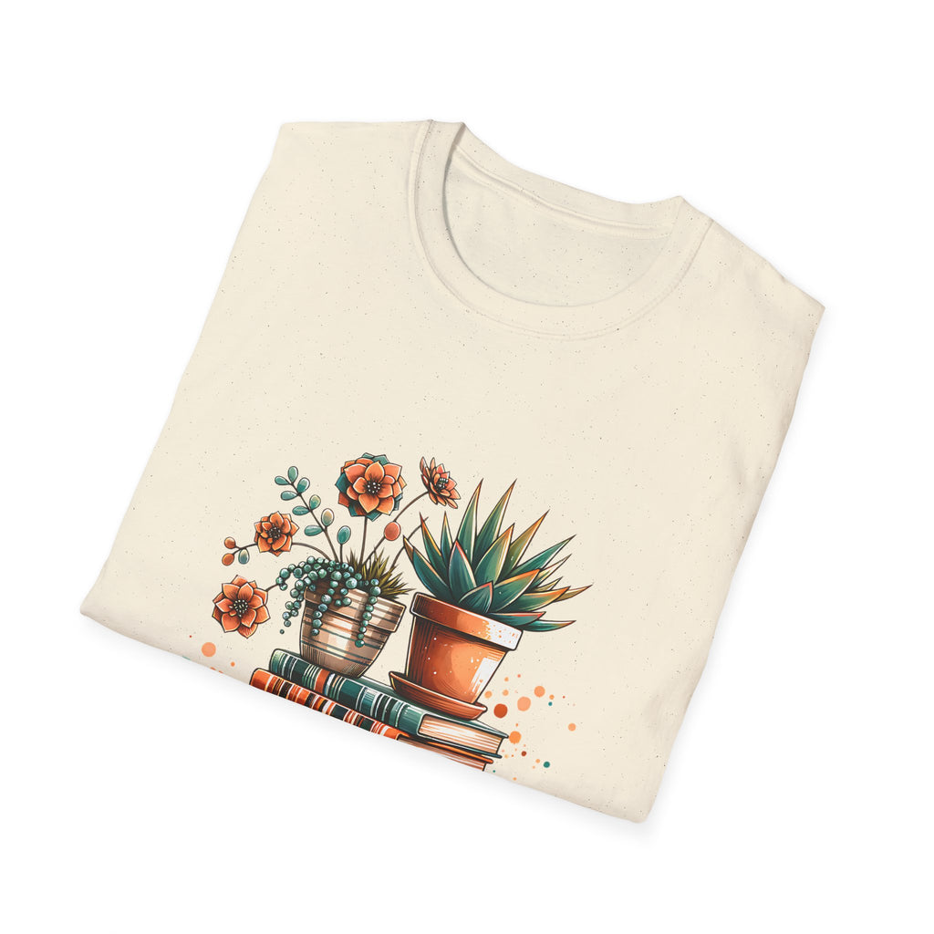Book Lover T-Shirt — "Just a Girl Who Loves Books" Floral Stack Tee