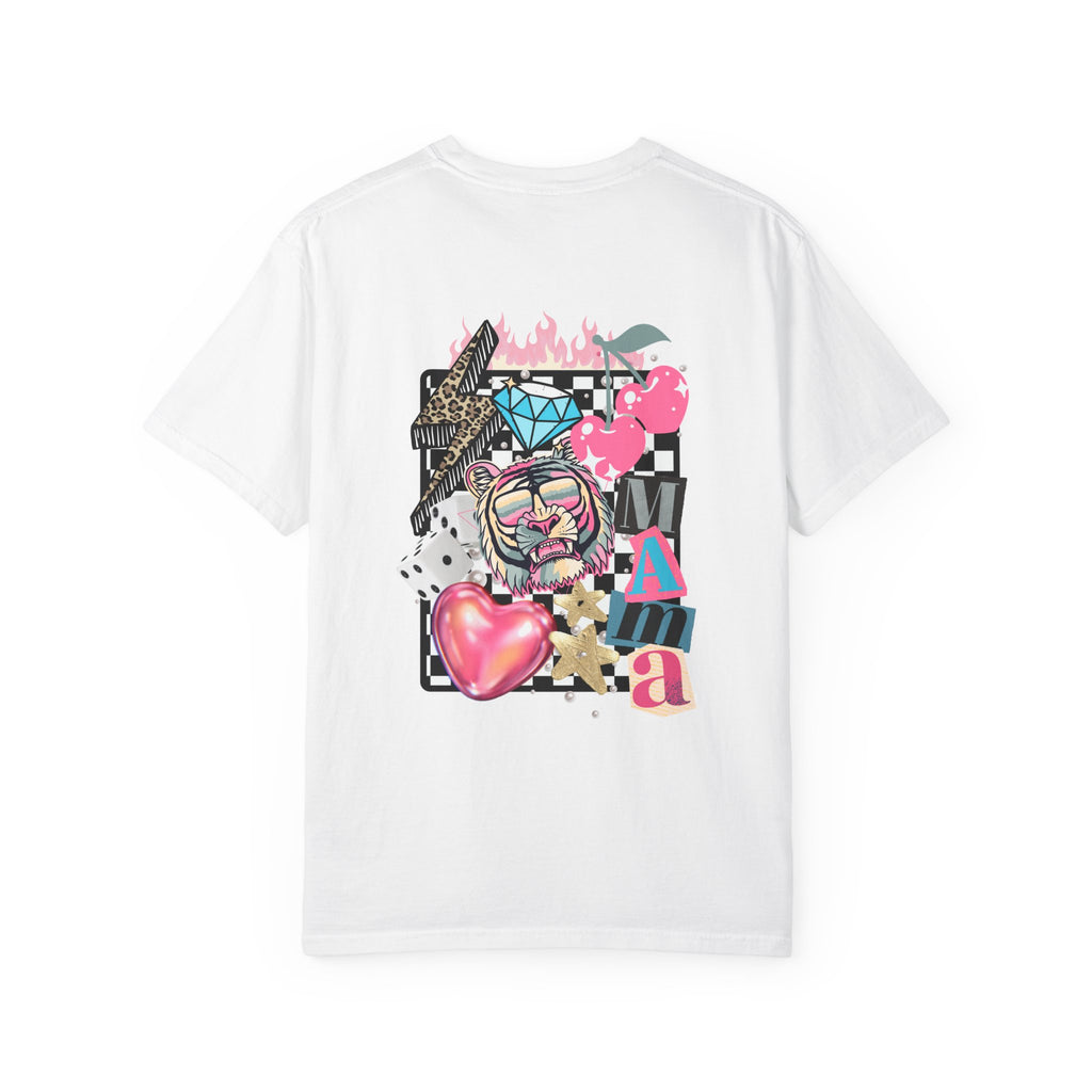 Mama Graphic T-Shirt — "Blessed Mama" Colorful Pop Art Floral Heart Tee