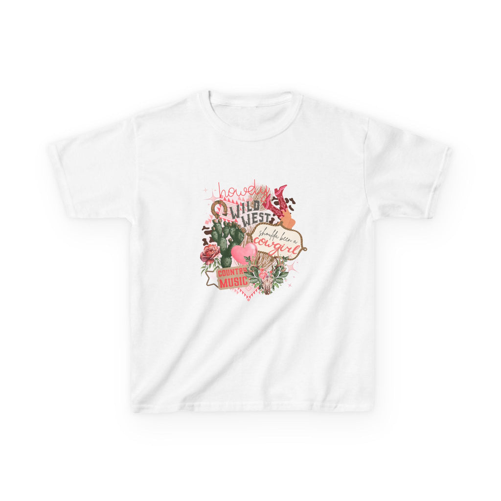 Kids Tee — "Wild West Sweetheart" Floral Cowgirl Shirt
