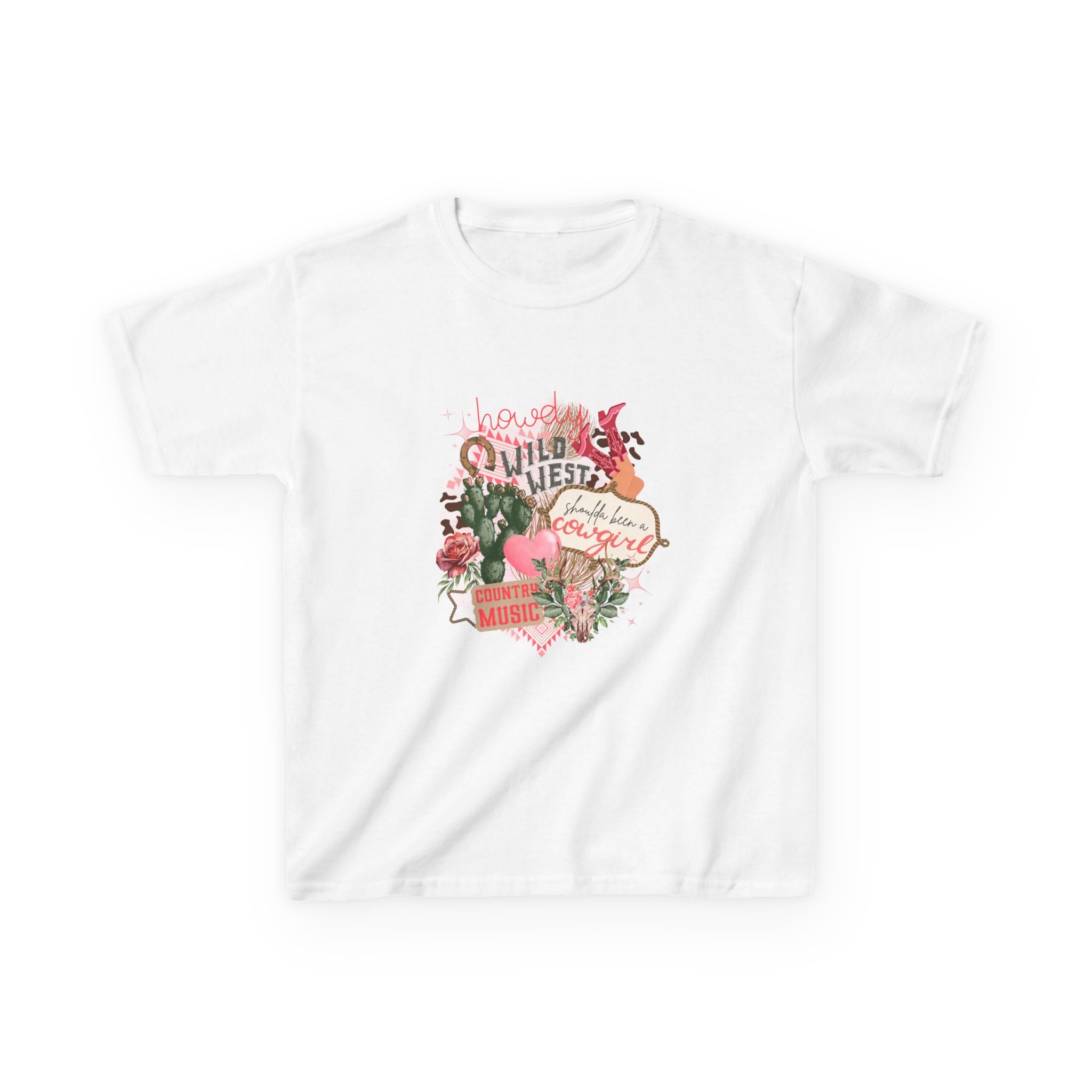 Kids Tee — "Wild West Sweetheart" Floral Cowgirl Shirt