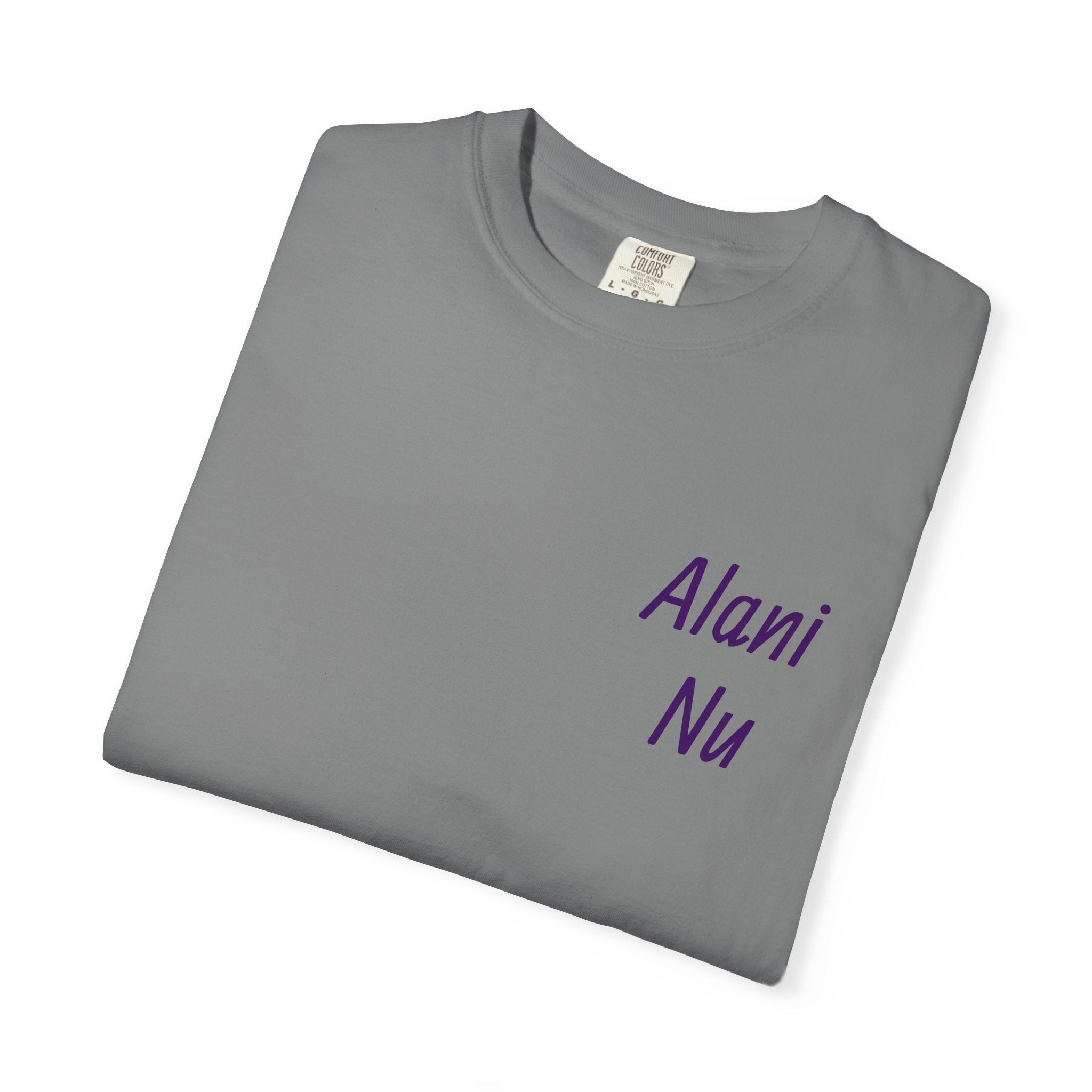Graphic T-Shirt — 'Alani Nu' Collage Back Print, Retro Floral & Lip Art Tee