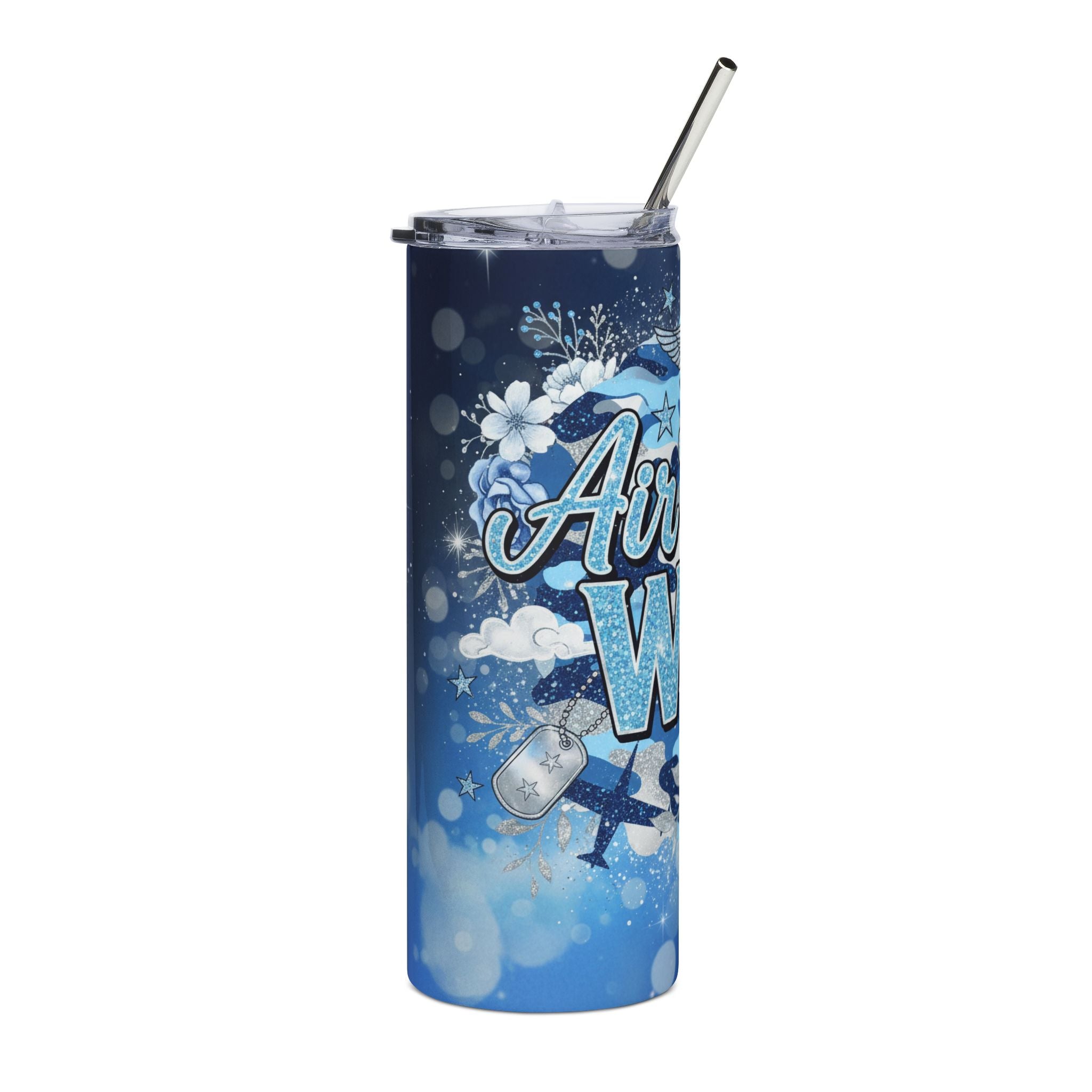 Air Force Wife 20oz Stainless Steel Tumbler — Military Spouse Travel Mug