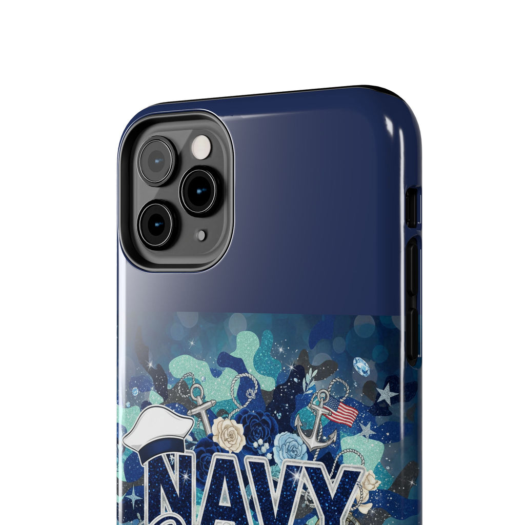 Navy Wife Tough Phone Case — Military Camouflage Protective Phone Cover, Perfect Gift for Navy Spouses